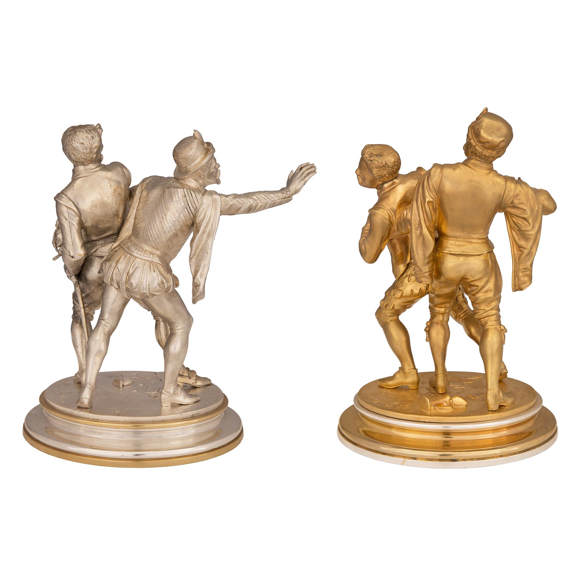 French A Continental 19th century bronze & ormolu statues by Emile Guillemin For Sale
