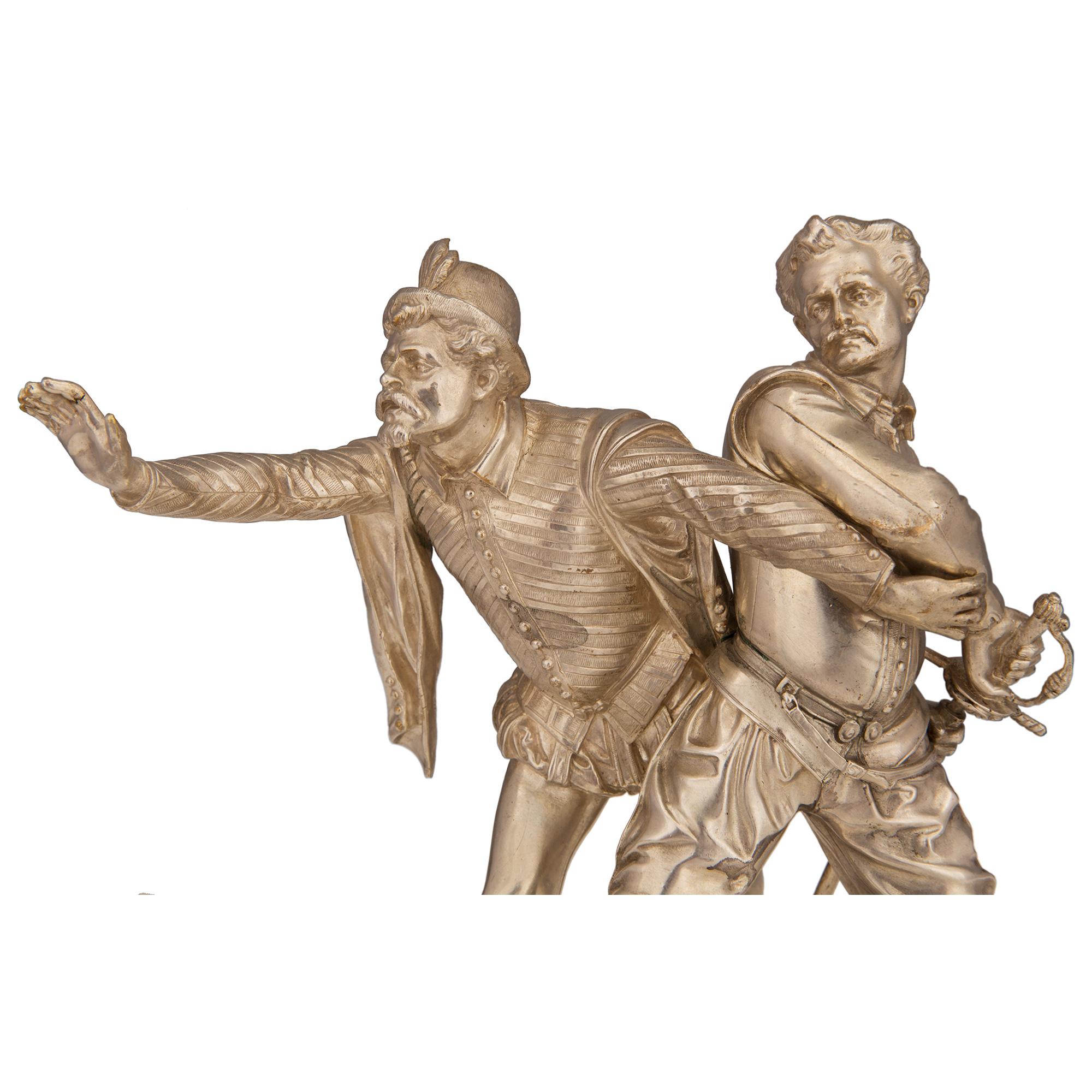 A Continental 19th century bronze & ormolu statues by Emile Guillemin For Sale 1