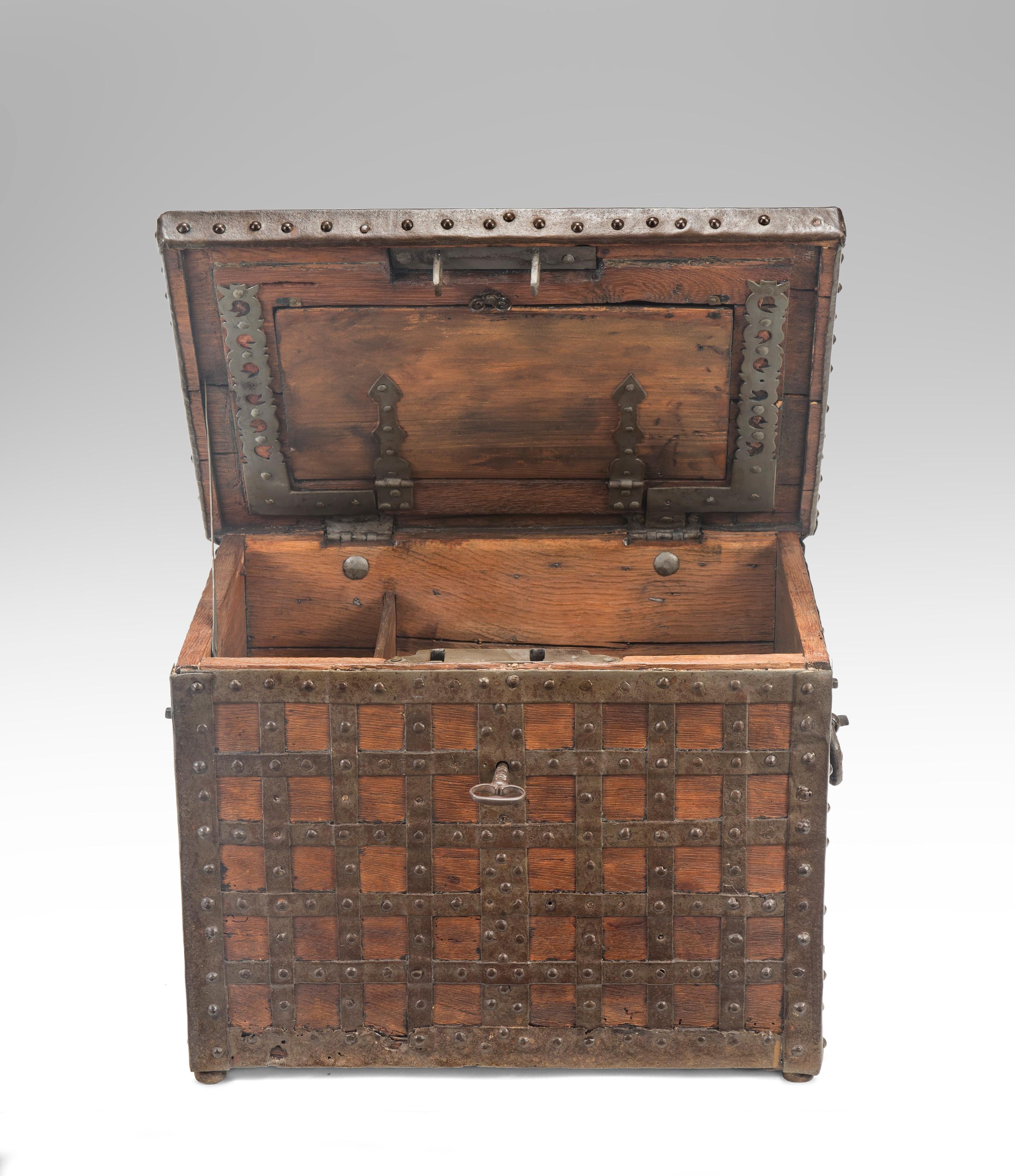 Continental Baroque Trunk or Strong Box In Good Condition For Sale In New York, NY