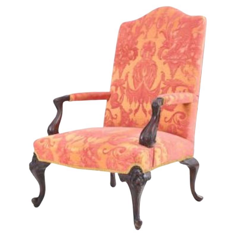A Continental Mahogany Gainsborough Armchair, Mid 18th Century For Sale