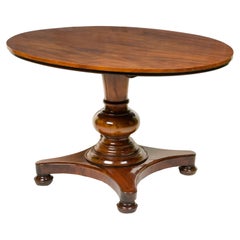 Antique A Continental Mahogany Oval Center Table