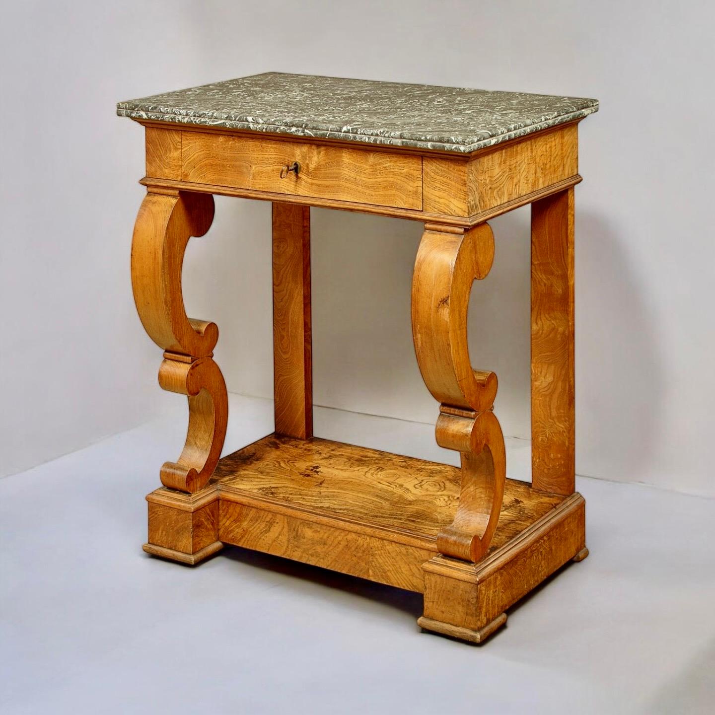 Louis Philippe A Continental Marble Topped Console Table Circa 1850 For Sale