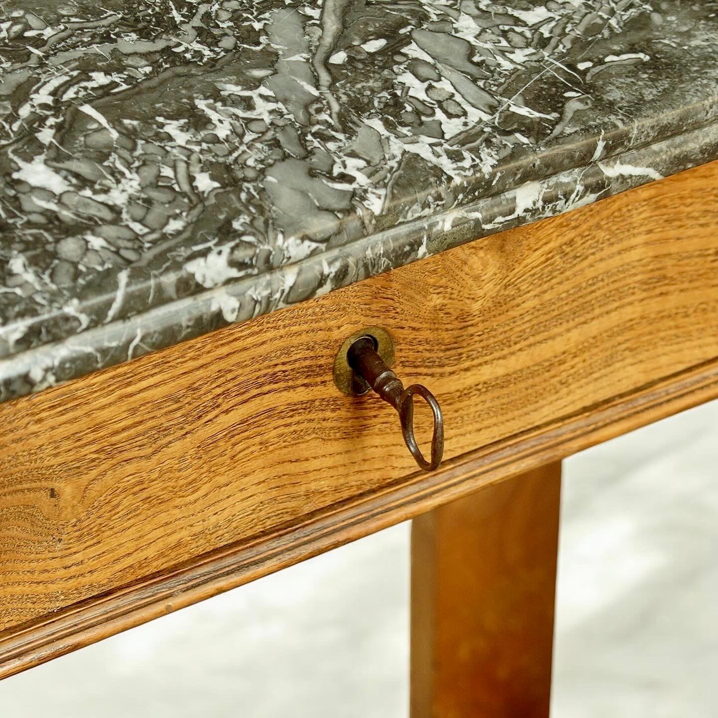 Hand-Crafted A Continental Marble Topped Console Table Circa 1850 For Sale