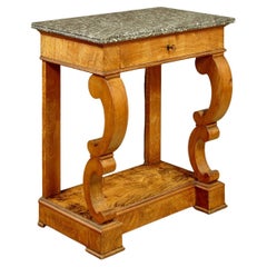 Tavolo da console continentale con piano in marmo, circa 1850