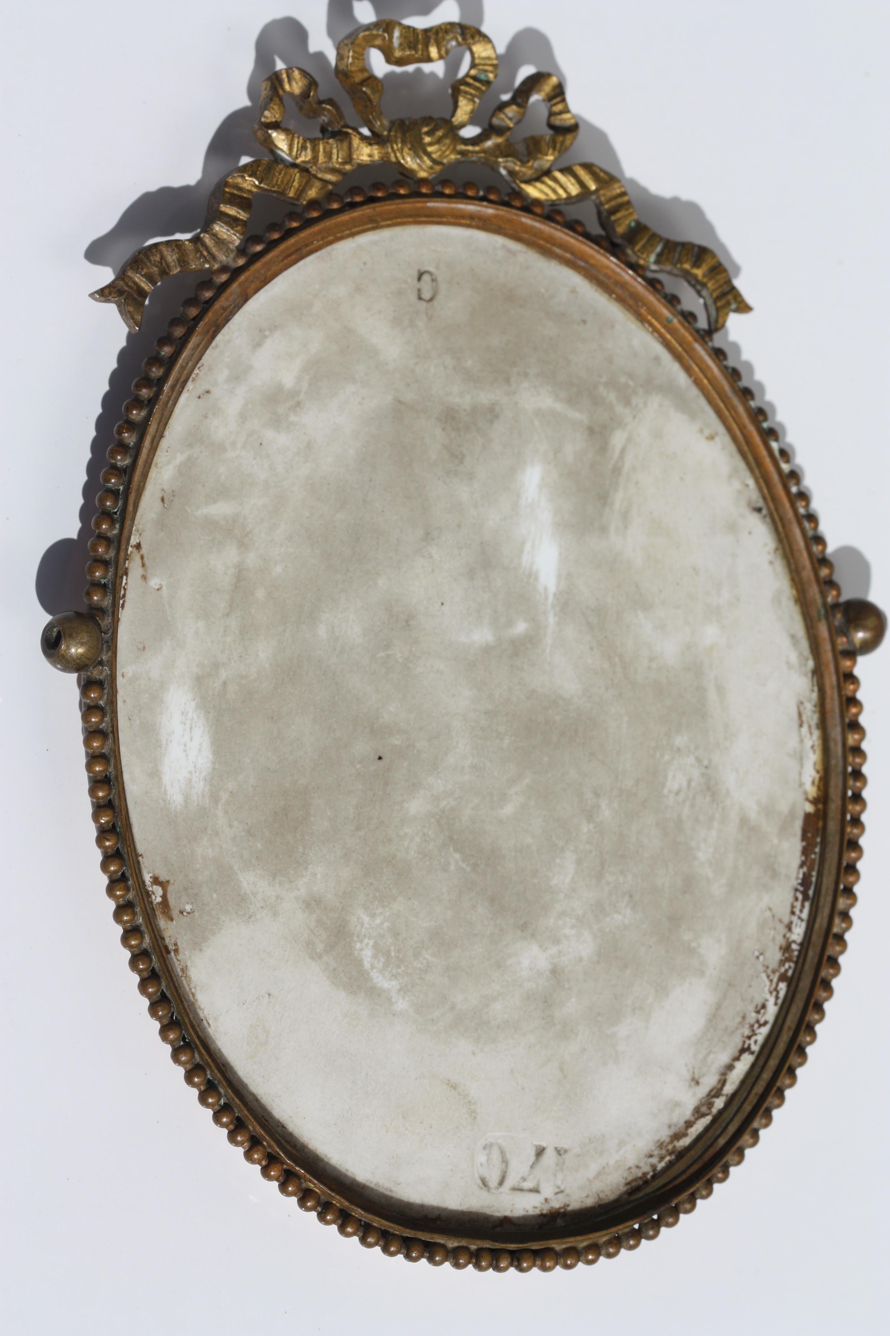 Early 20th Century Continental Porcelain Oval Plaque circa 1900 For Sale