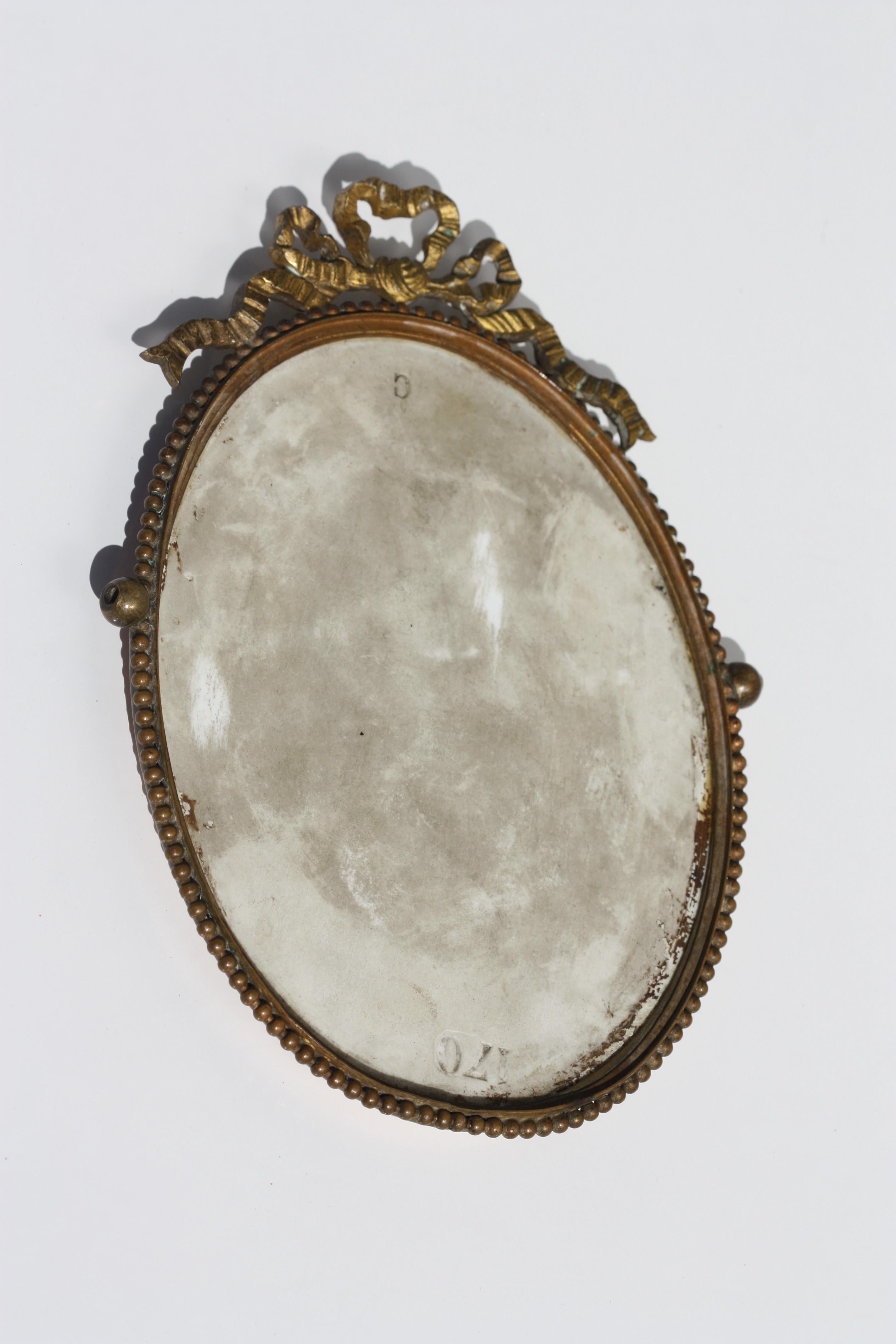 Ovale Plakette aus kontinentalem Porzellan, um 1900 im Angebot 2