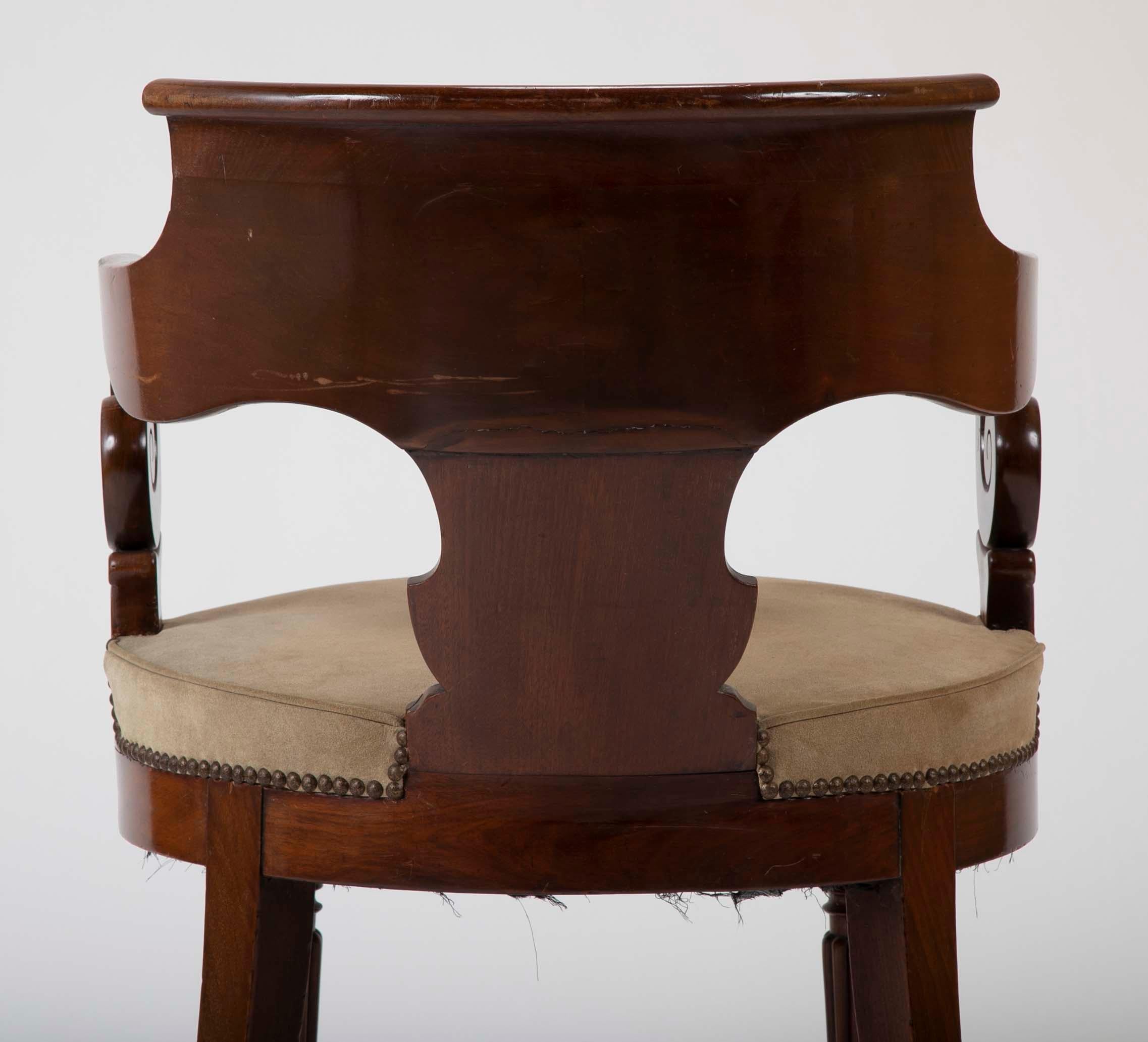 Kontinentaler Mahagoni-Sessel aus der Restaurationszeit, um 1830 6