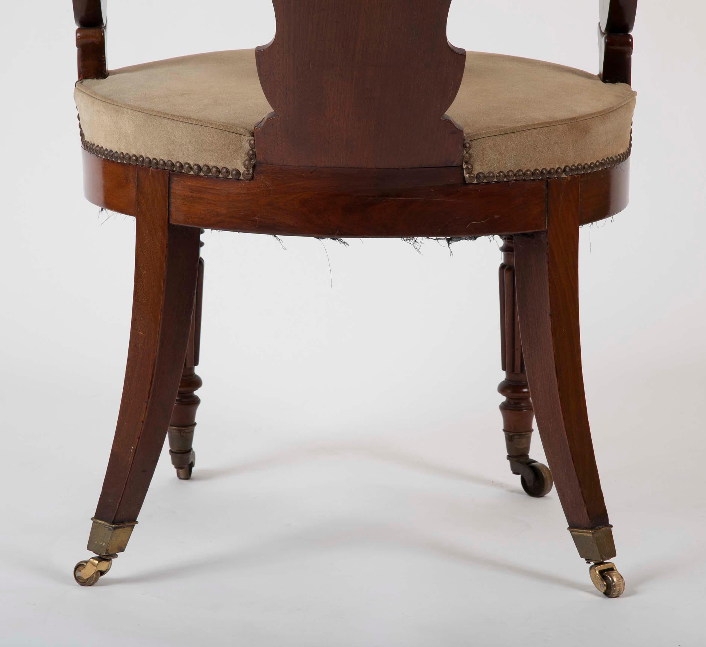 Kontinentaler Mahagoni-Sessel aus der Restaurationszeit, um 1830 7