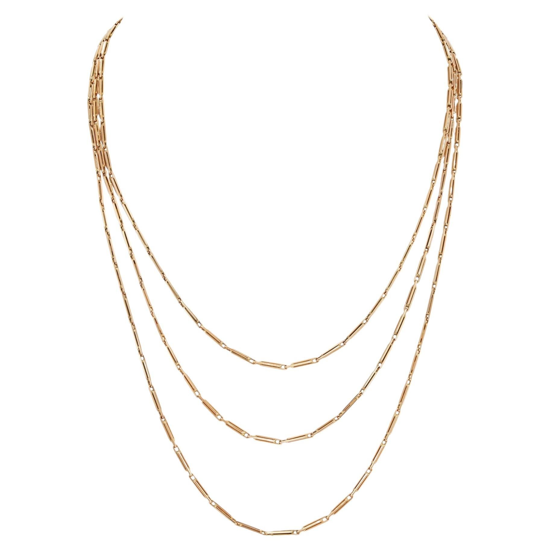 A Continental yellow gold chain For Sale