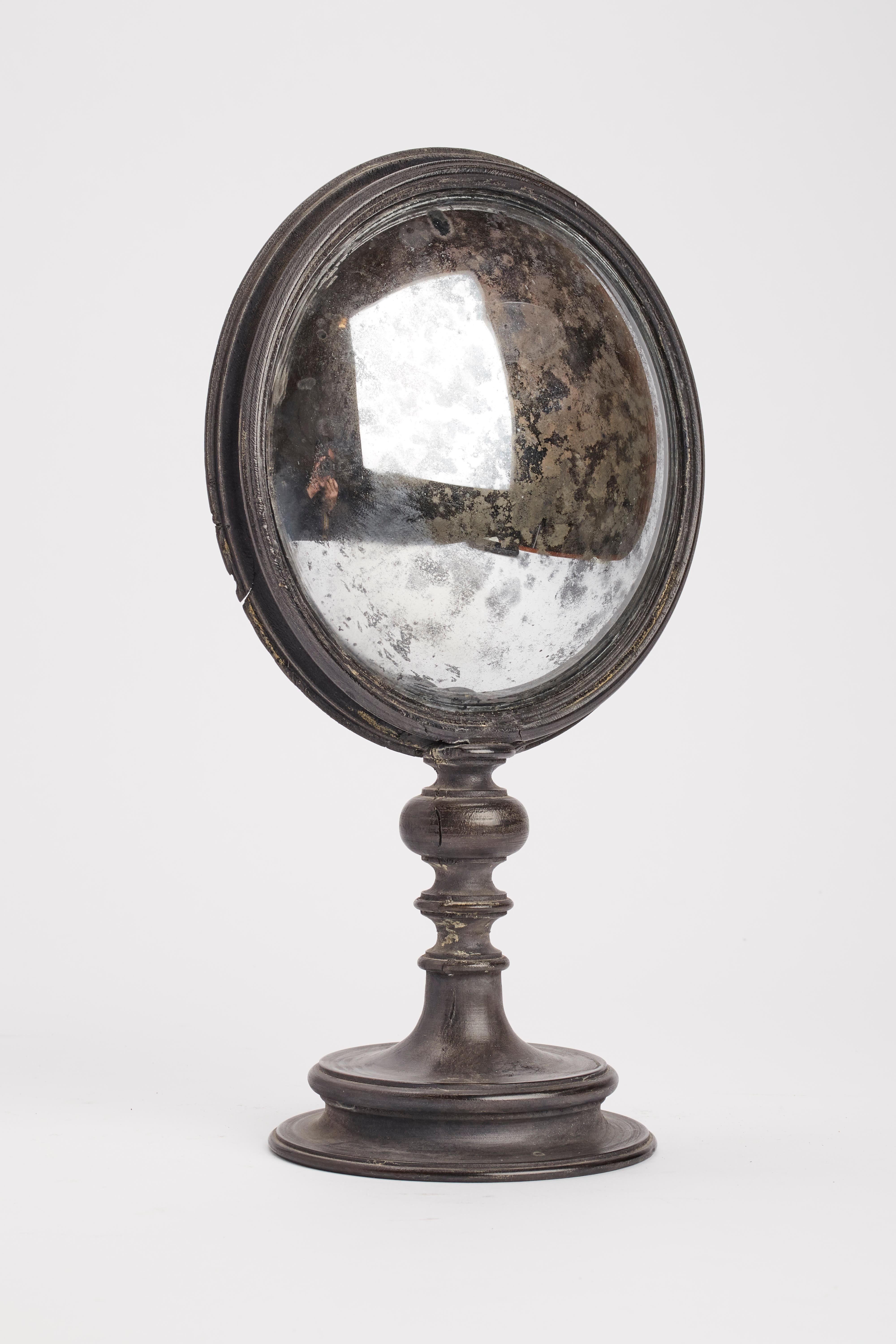 Italian Convex Round Mirror, Italy 1870