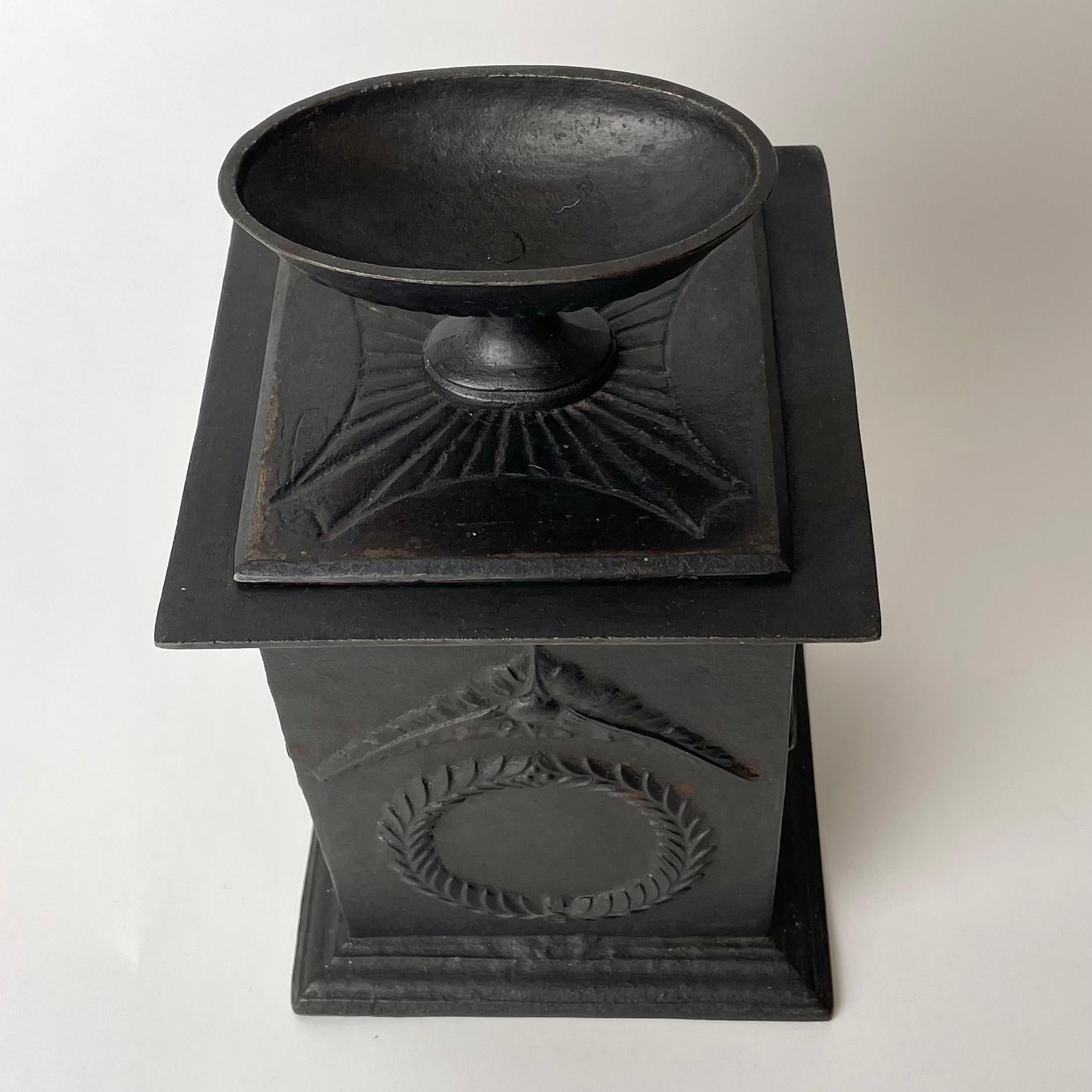 Swedish Cool Empire Cast Iron Tobacco Box from Hellefors Bruk, Sweden For Sale