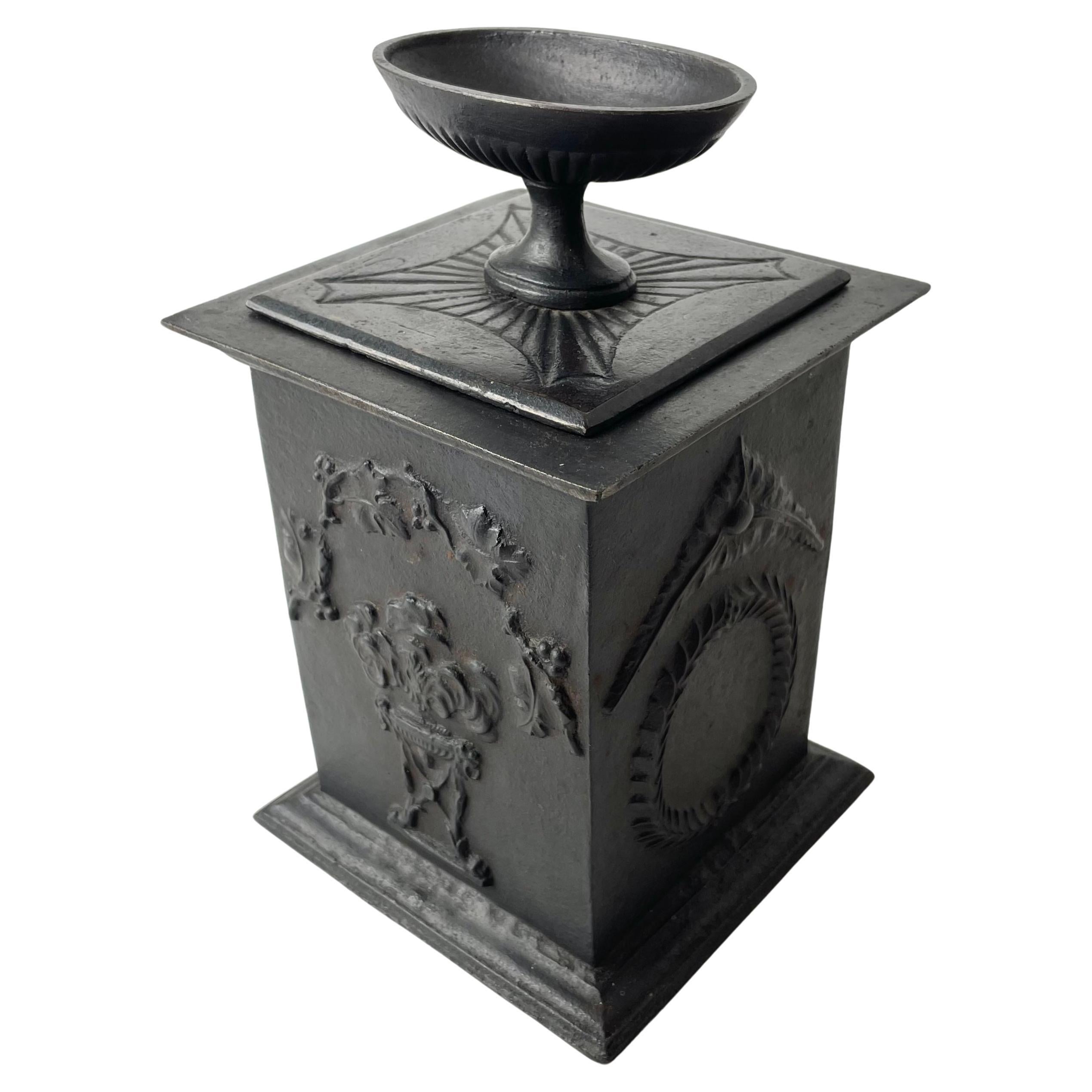 Cool Empire Cast Iron Tobacco Box from Hellefors Bruk, Sweden