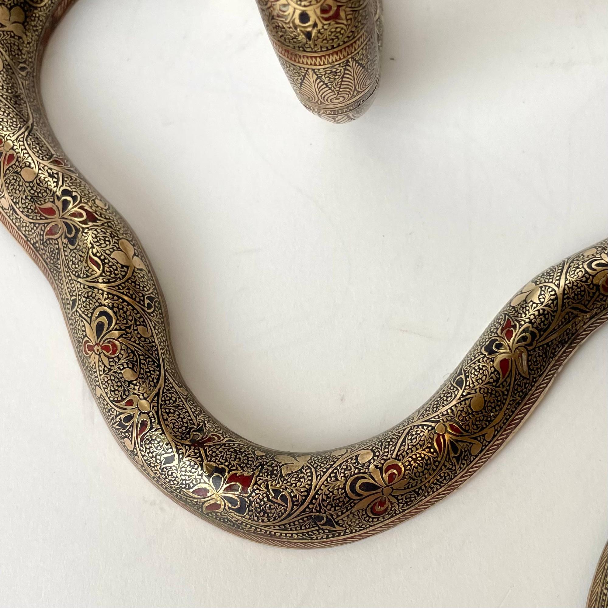 Cool Pair of Brass Cobra Candlesticks from the 1930s 2