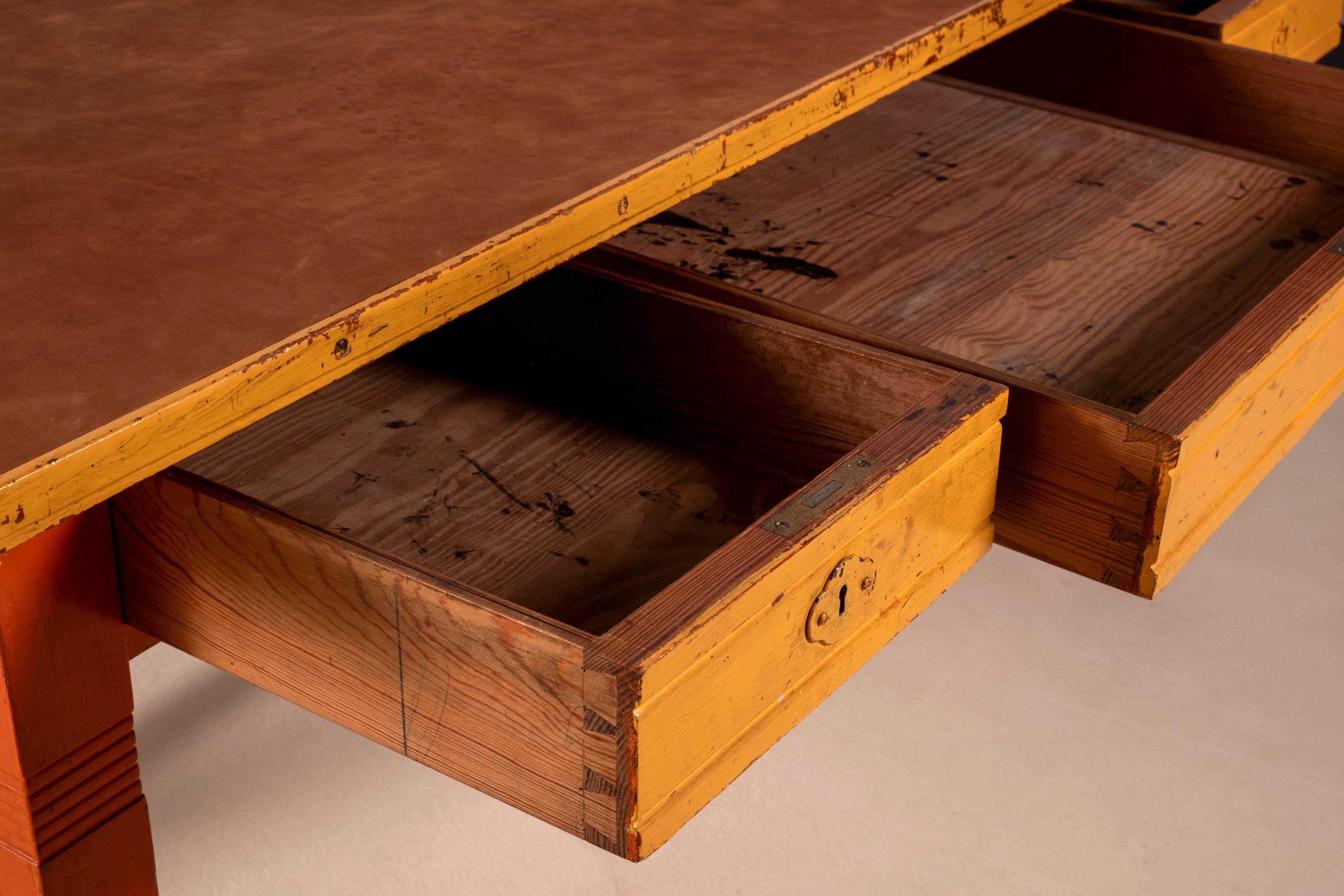 Leather A Copenhagen City Hall Desk by Martin Nyrop for Rud Rasmussen, 1905 For Sale