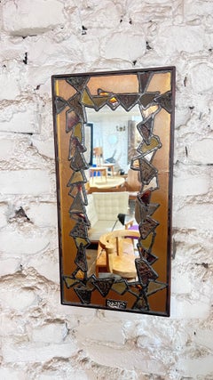 Miroir en cuivre et verre