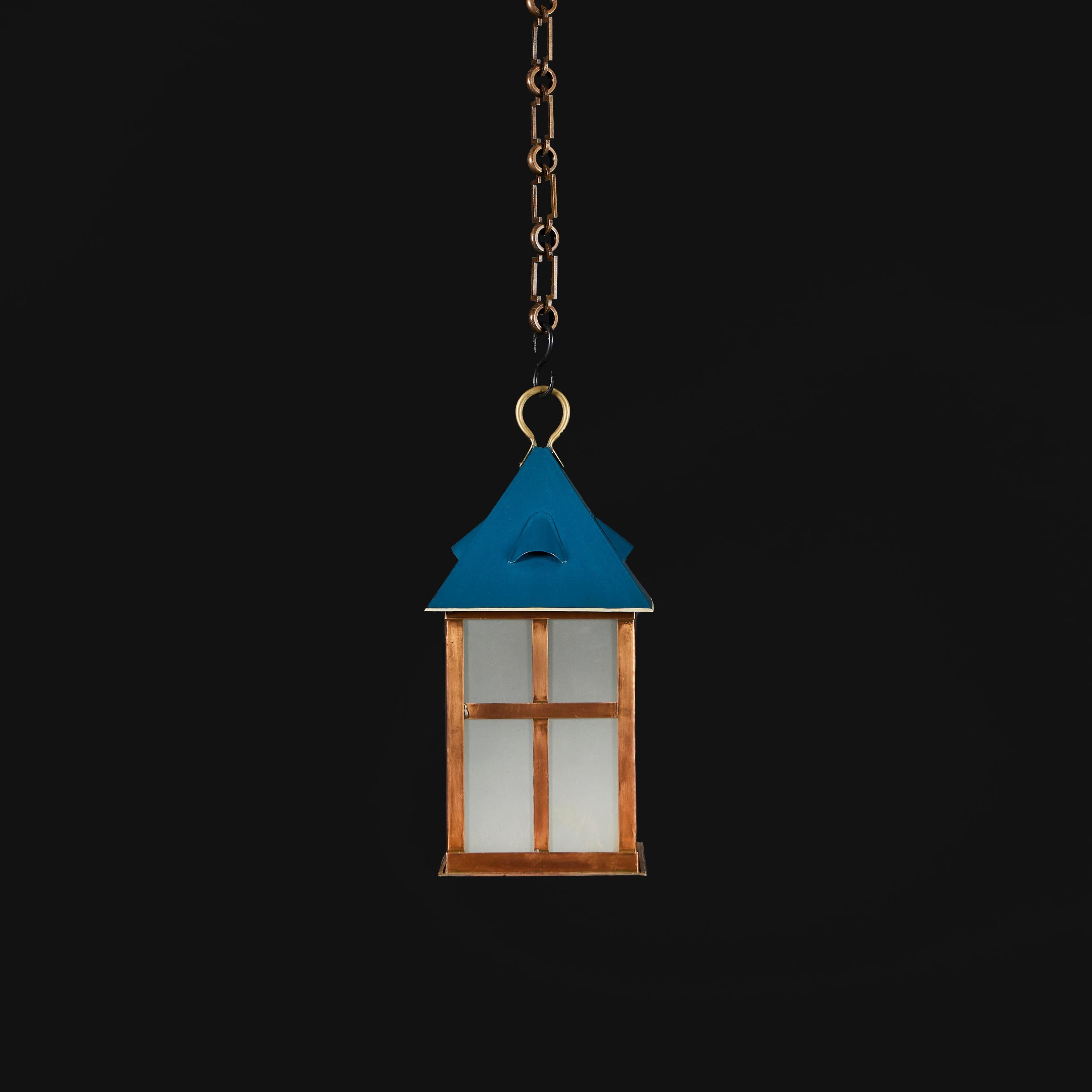 English A Copper Arts and Crafts Hanging Lantern  For Sale