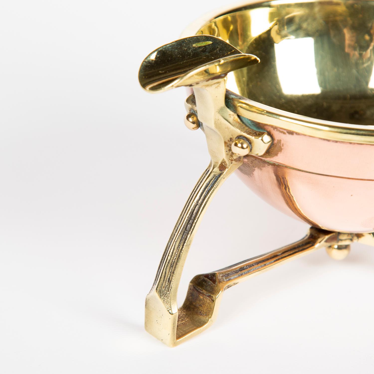 English Copper and Brass Ashtray for Cigars