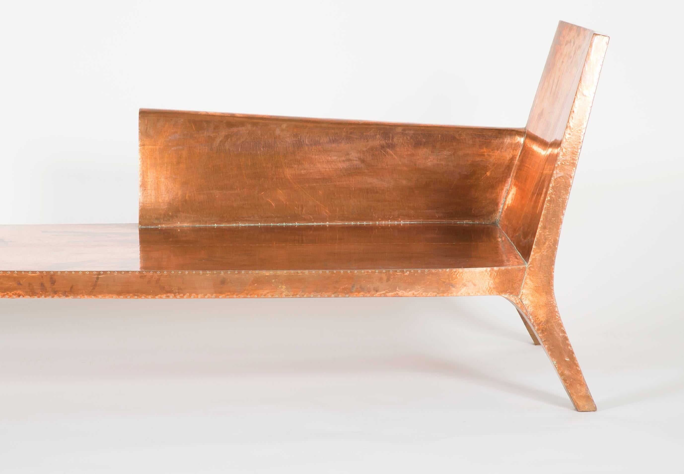 Contemporary Copper Clad Chaise Designed by Paul Mathieu for Stephanie Odegard Co. Ltd. 