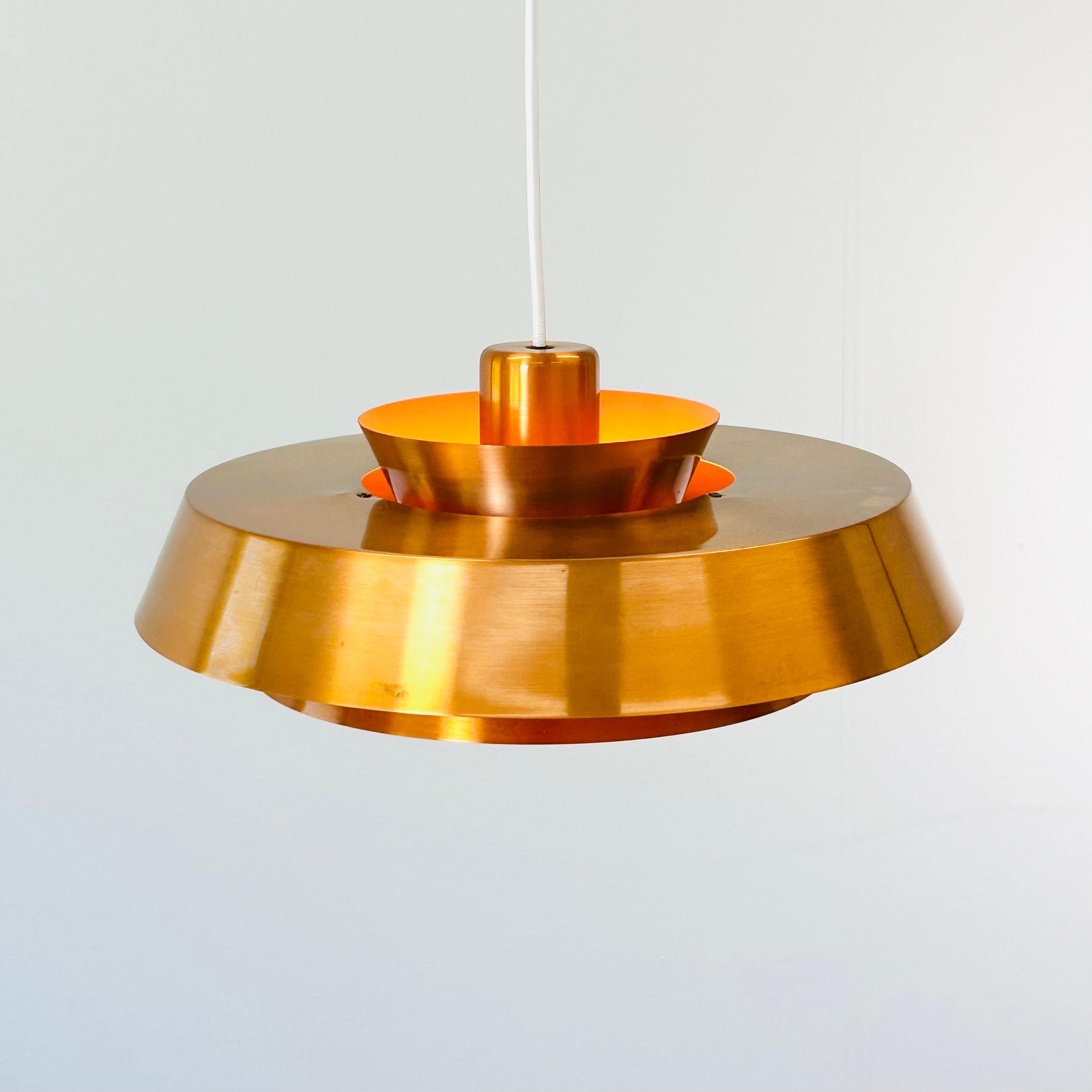 Copper Nova Pendant Light by Jo Hammerborg for Fog & Morup, 1960s, Denmark For Sale 2
