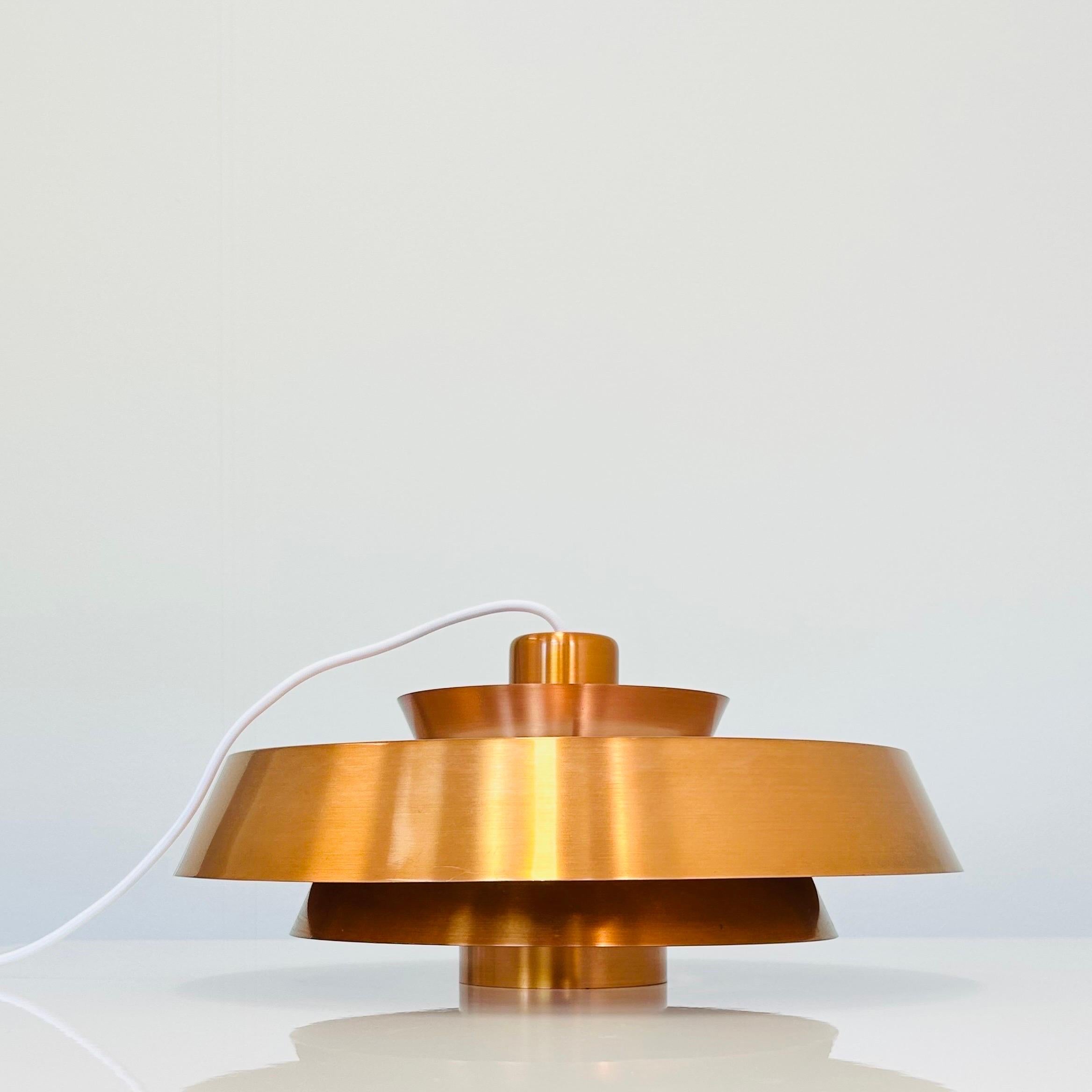 Copper Nova Pendant Light by Jo Hammerborg for Fog & Morup, 1960s, Denmark For Sale 3