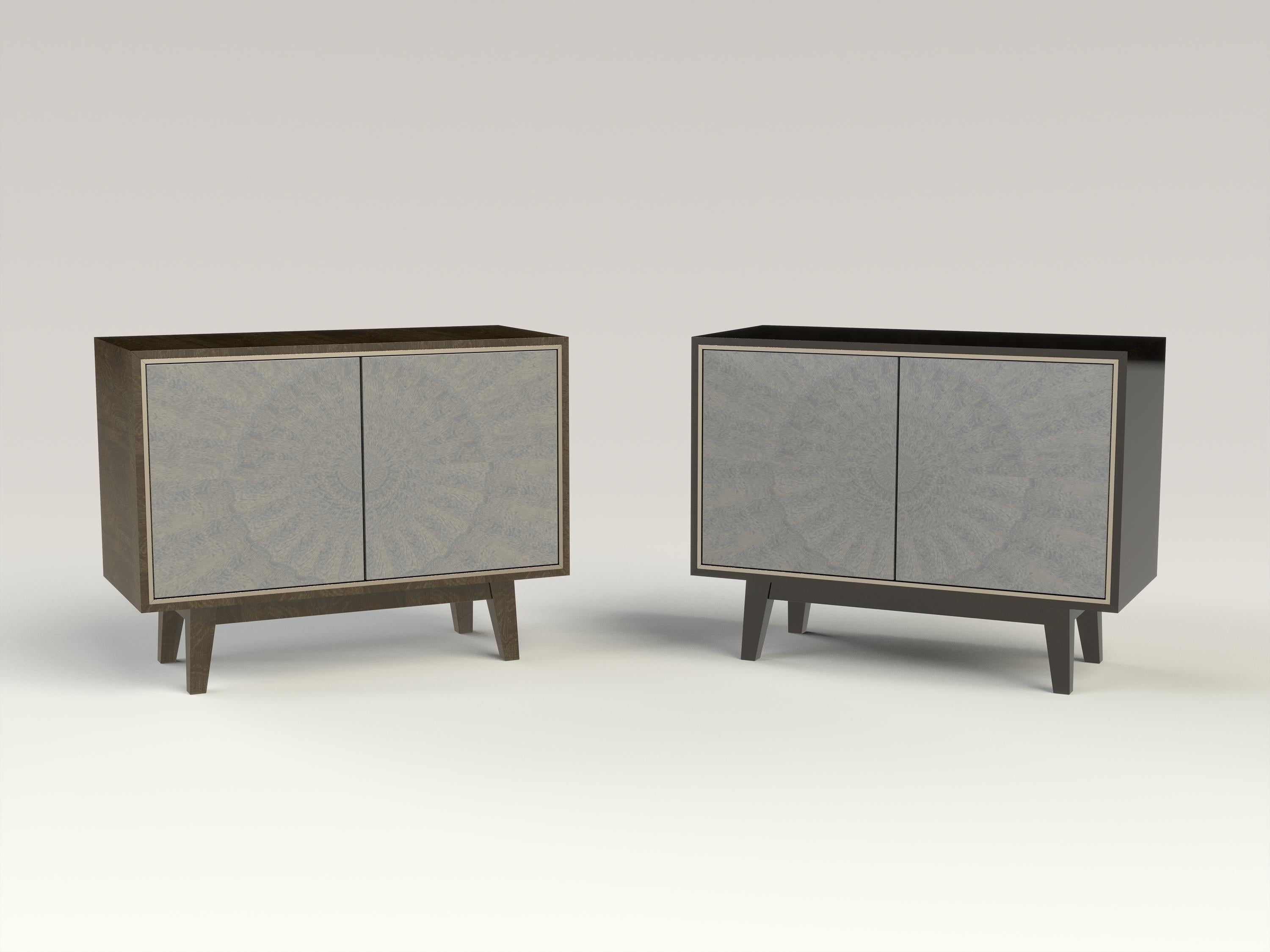 Davidson's Contemporary, Corinthia Side Cabinet in Sycamore Black and Brass  5