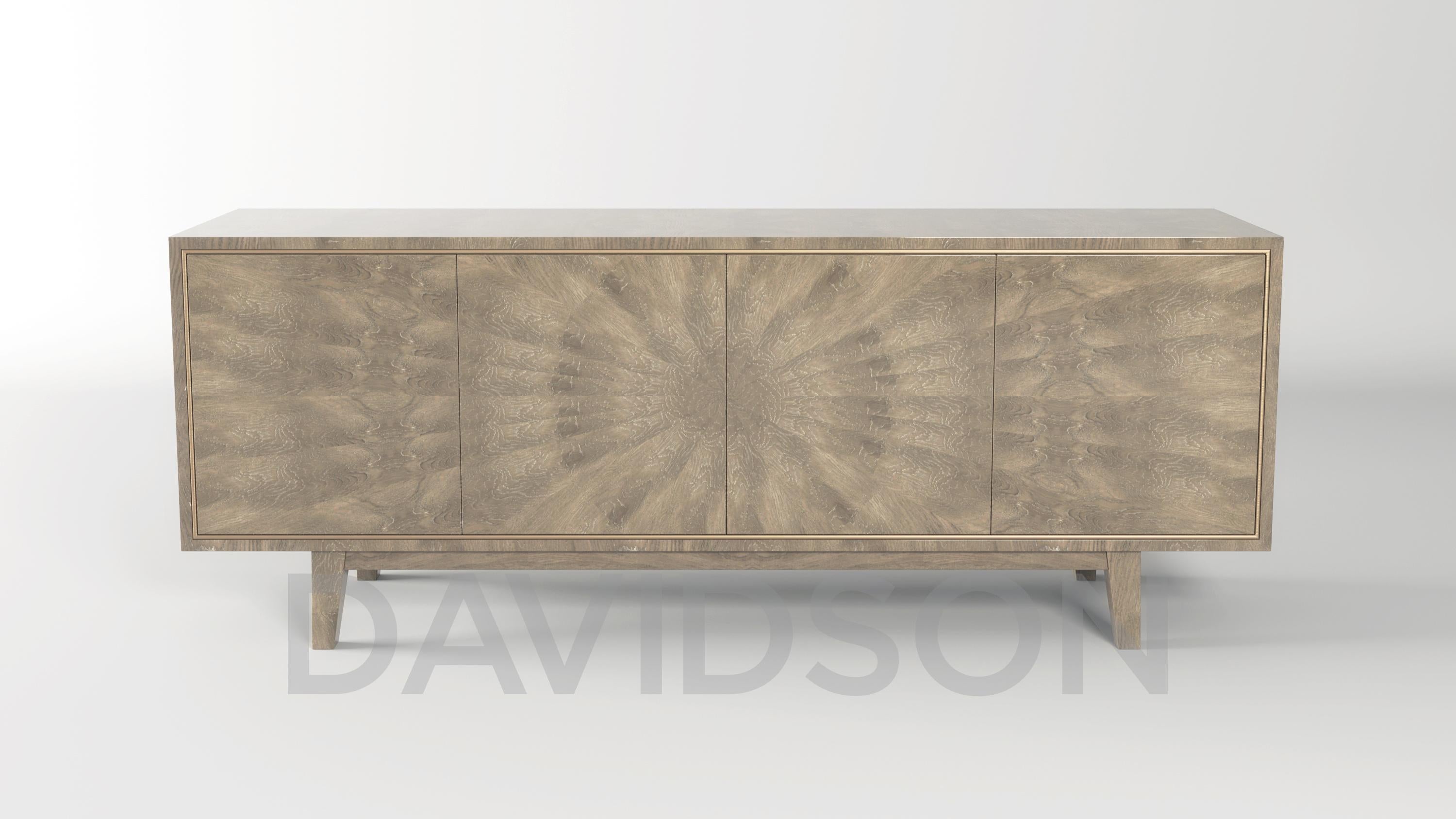 Davidson's Contemporary, Corinthia Side Cabinet in Sycamore Black and Brass  7