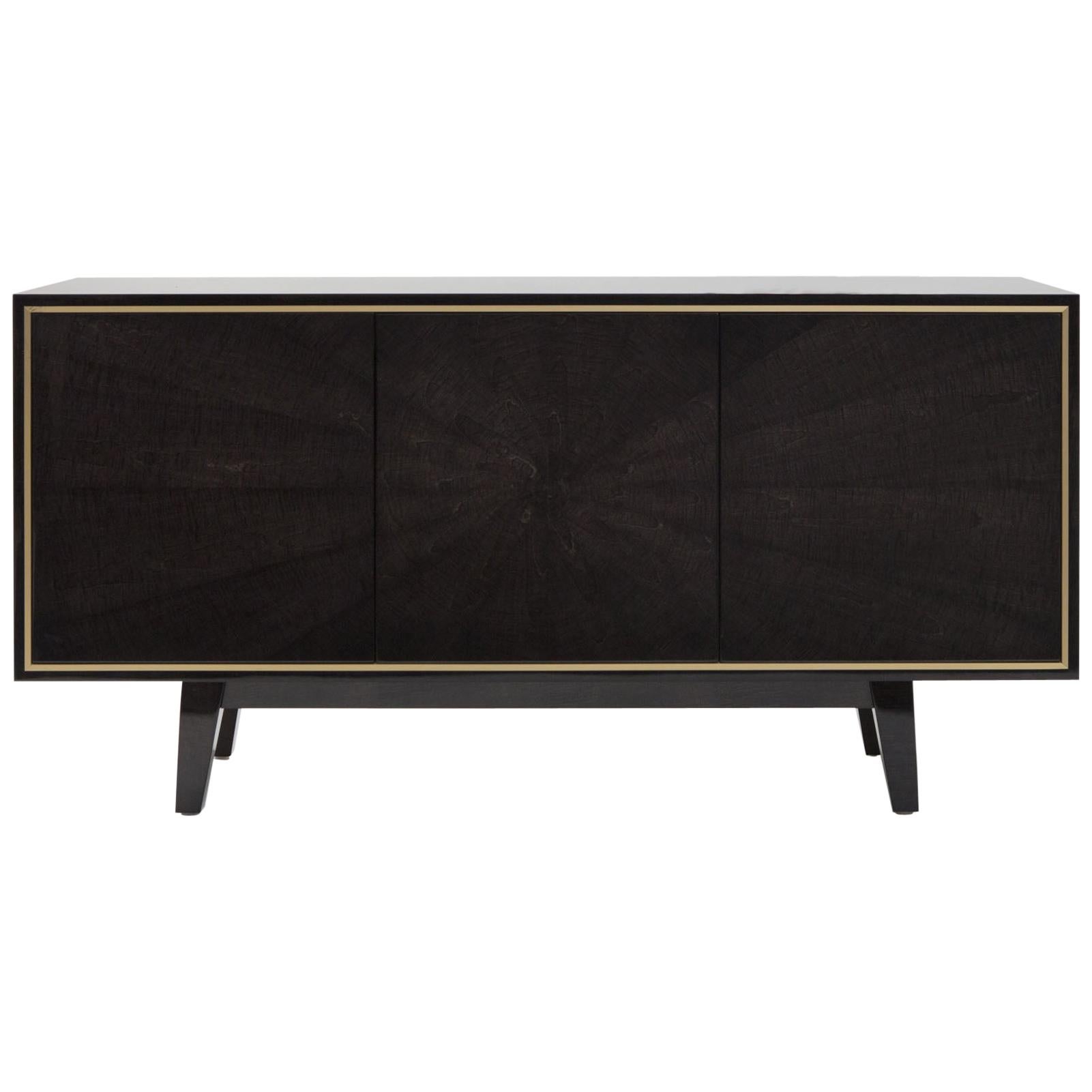 Davidson's Contemporary, Corinthia Side Cabinet in Sycamore Black and Brass 