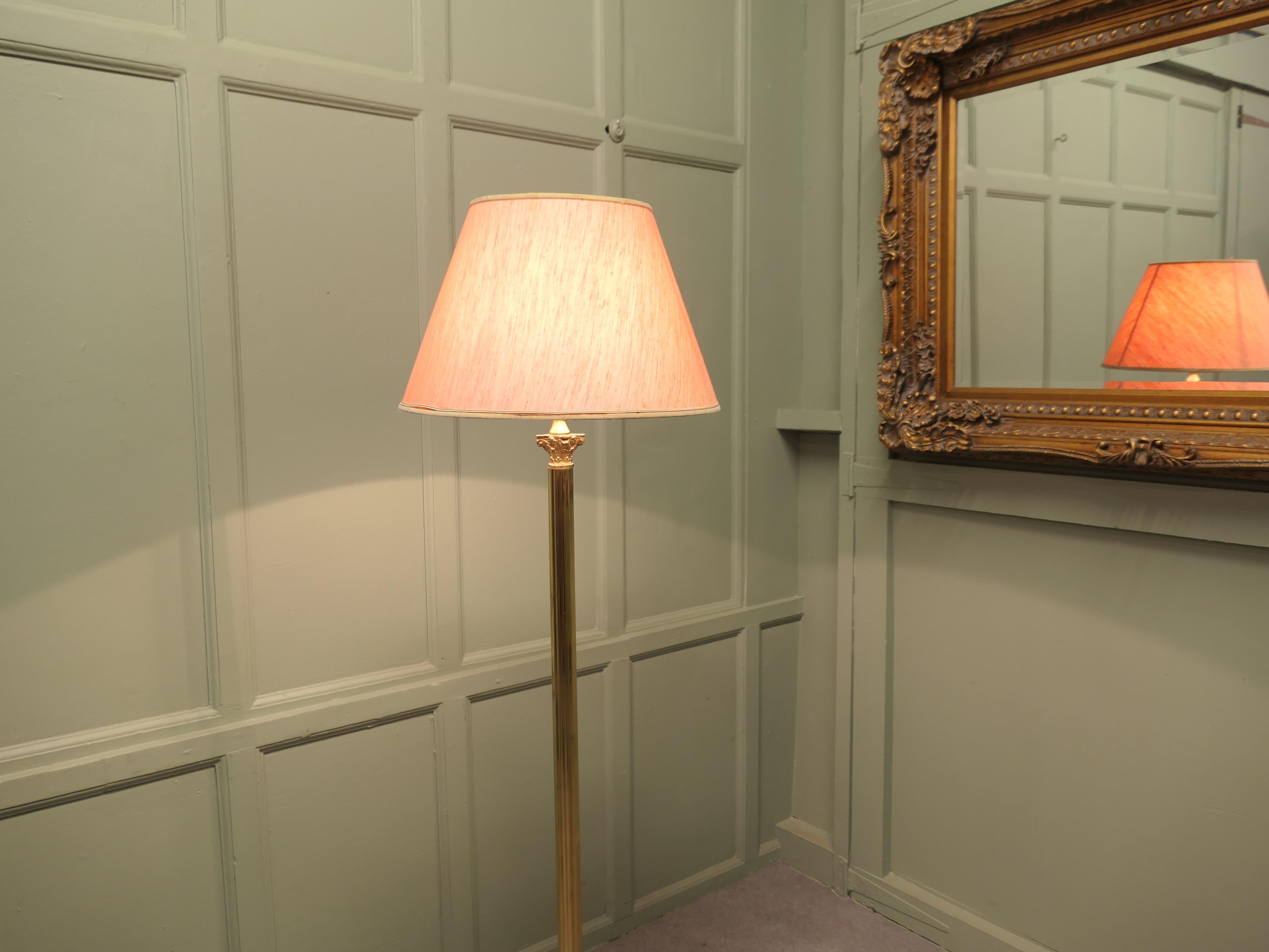 Mid-Century Modern A Corinthian Column Brass Floor Lamp A lovely design