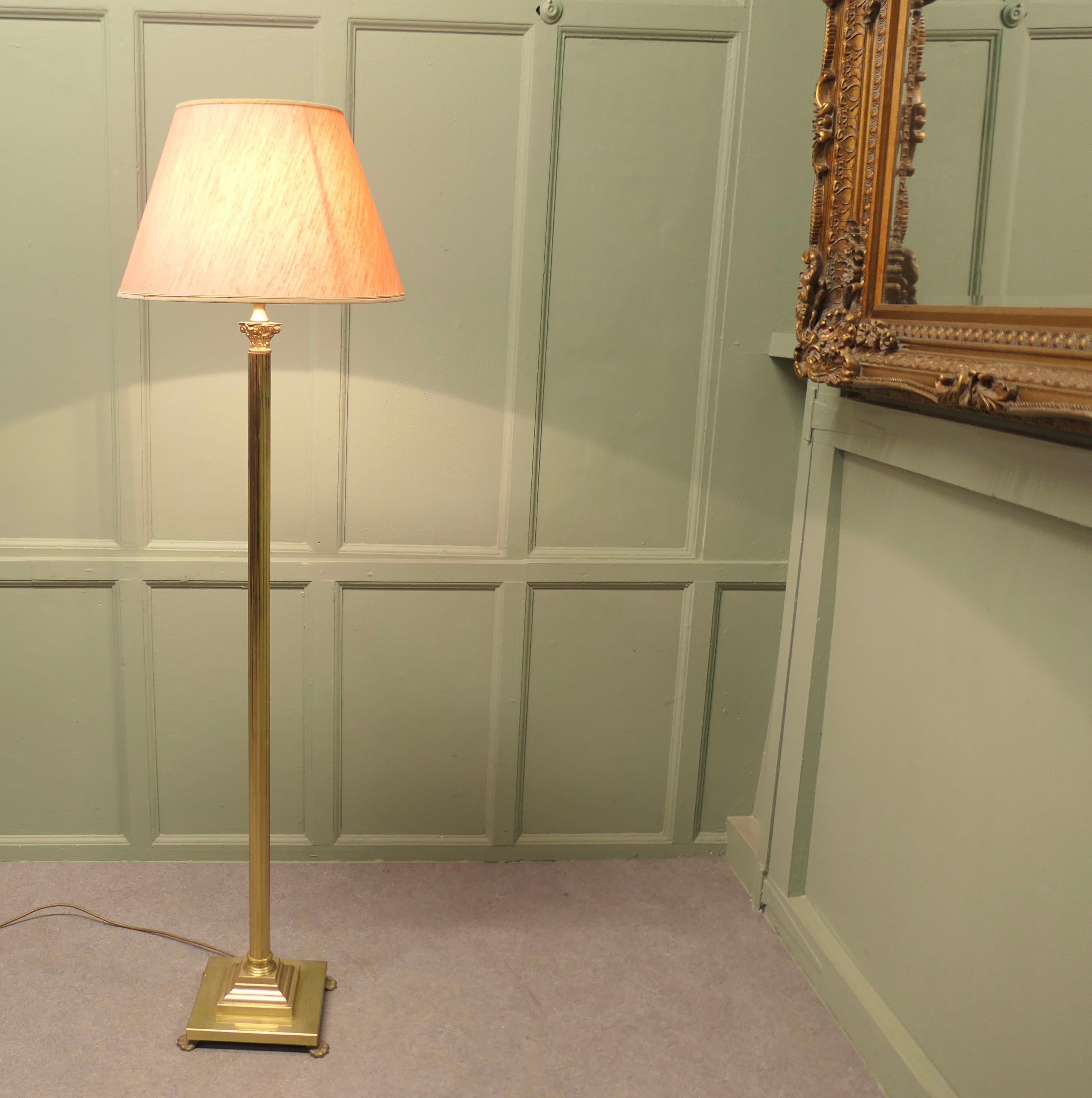A Corinthian Column Brass Floor Lamp A lovely design 2