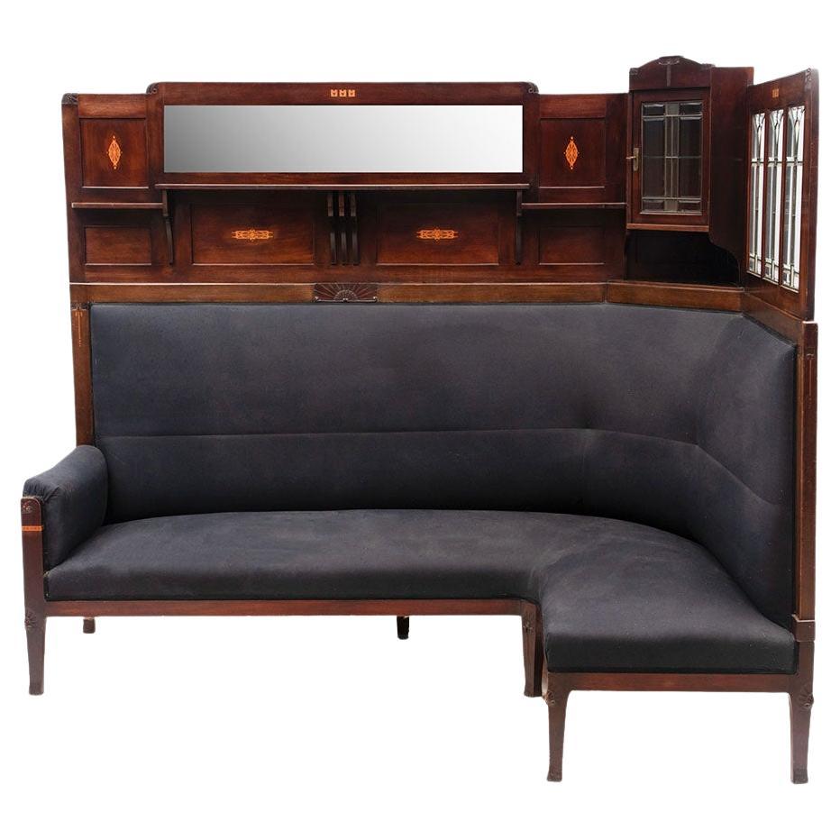 A corner sofa by J.M. Middelraad for H. Pander & Zn, circa 1900, The Netherlands For Sale