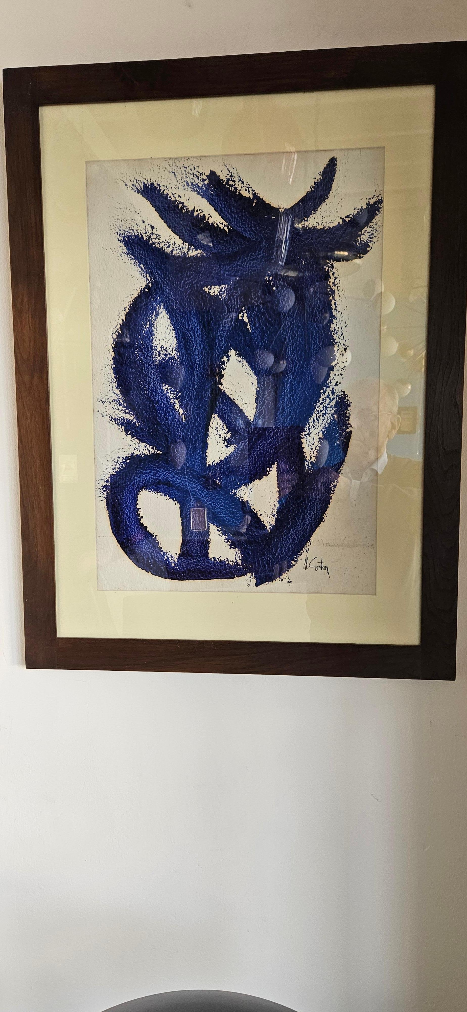 A beautiful abstract painting, oil on paper, by A.Costa. signed, Italy, 1960's