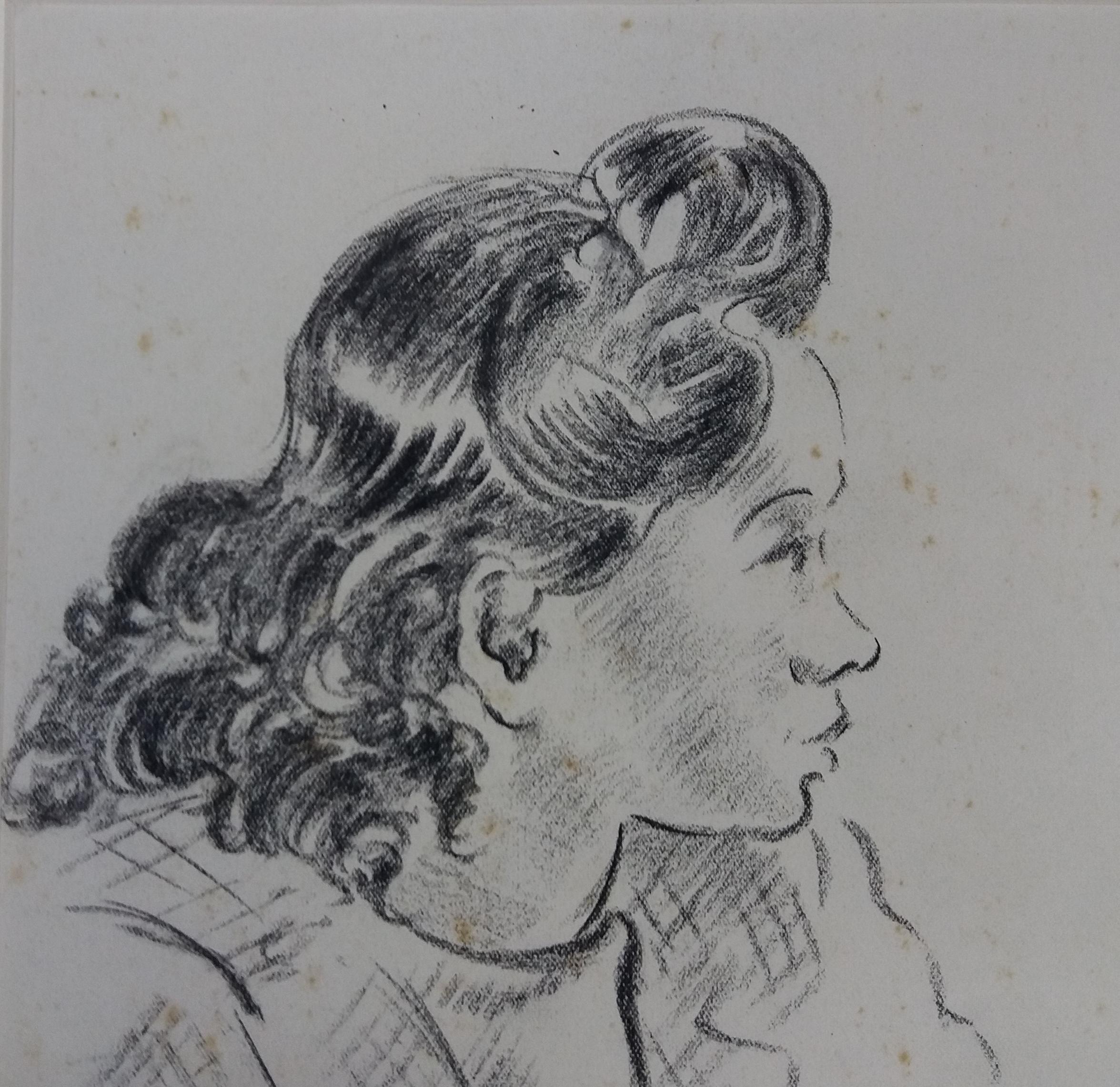 A. Costa  Frau  Originales figuratives akademisches Zeichnungsgemälde im Angebot 3