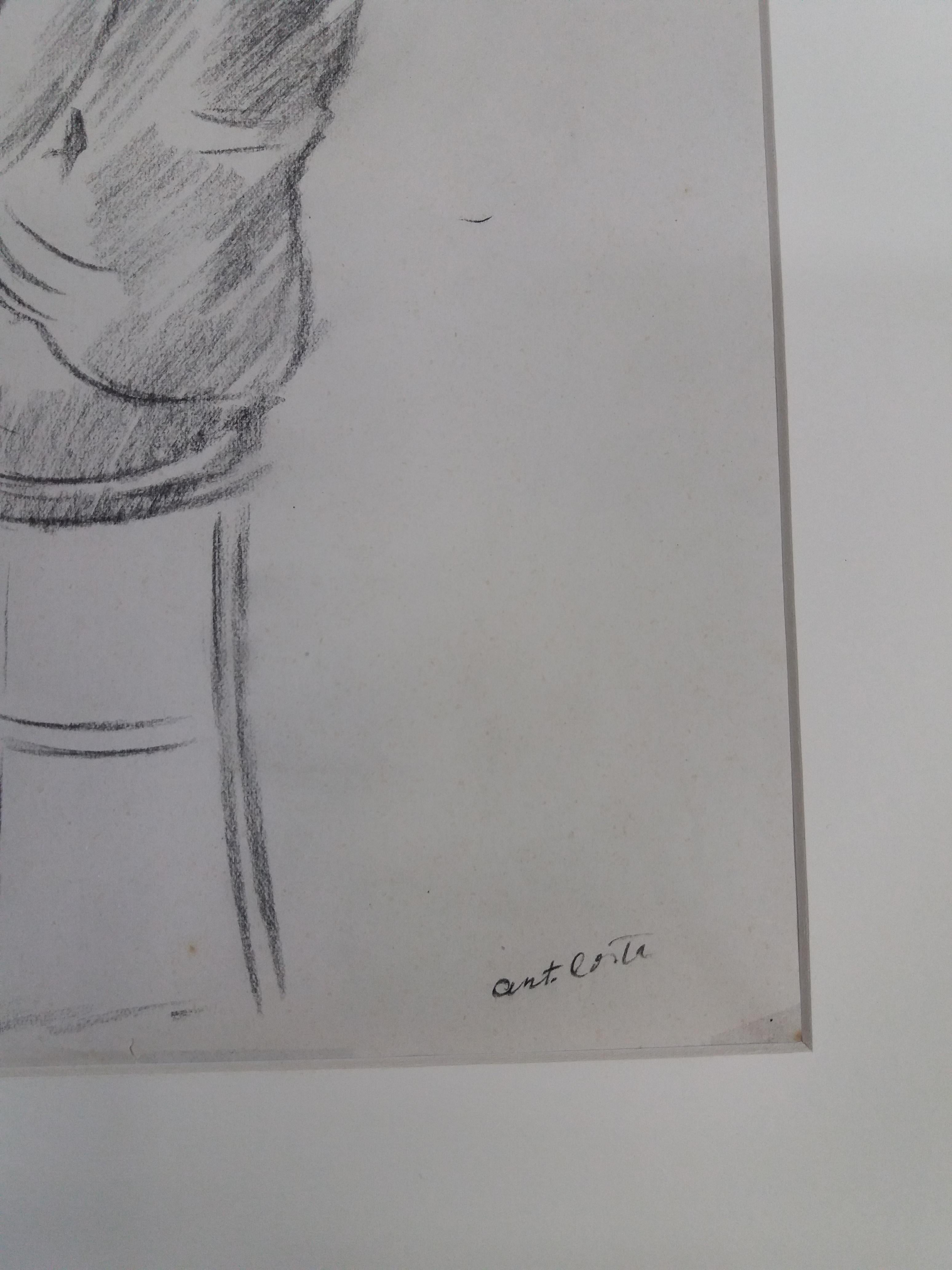 Antoni Costa  Femme  Peinture de dessin figurative originale d'un académicien - Académique Painting par A. Costa