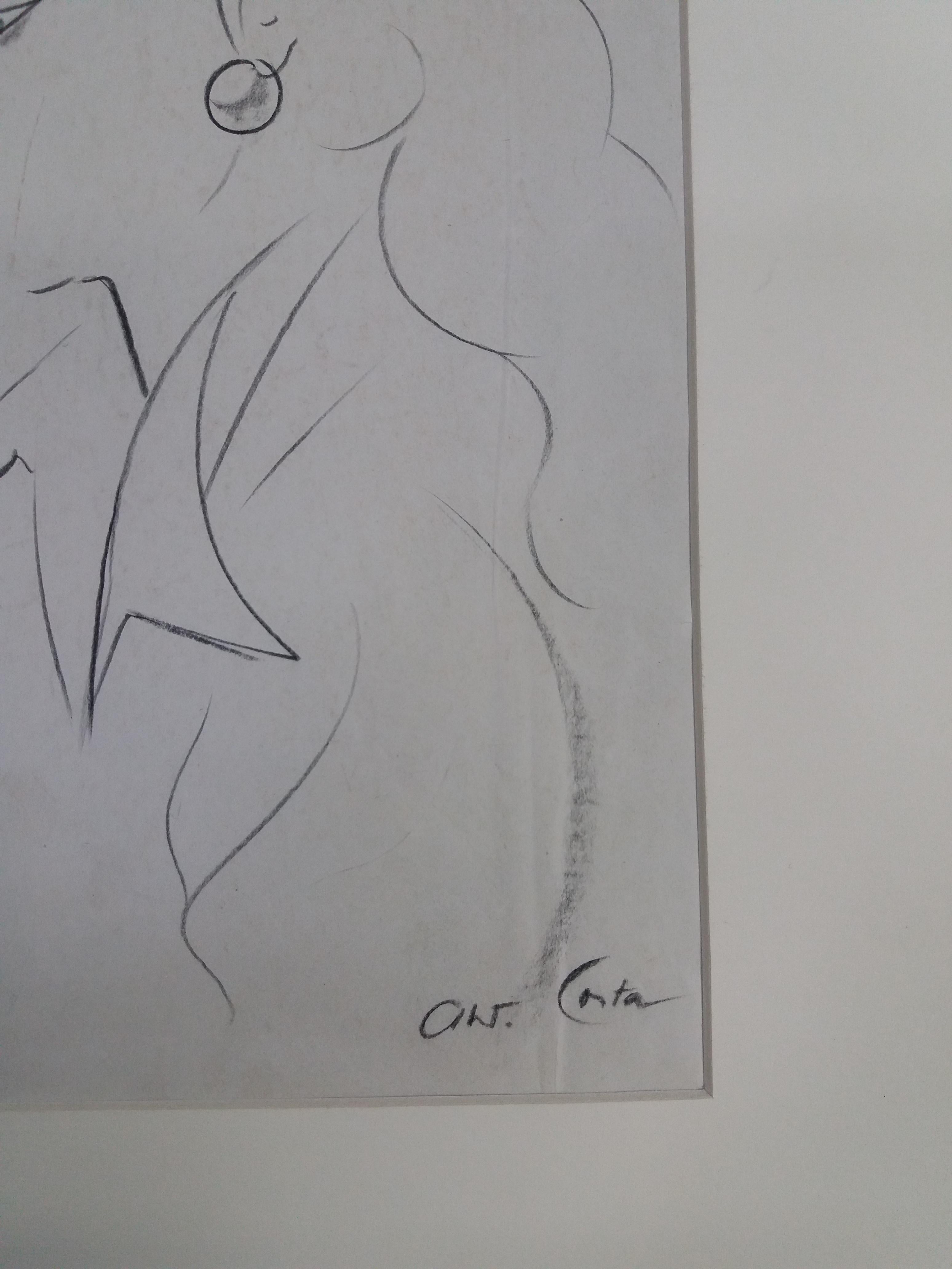 Antoni Costa   Mujer. original figurativo Académico dibujo pintura - Painting de A. Costa