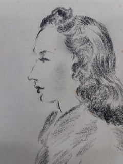 Antoni Costa   Woman. original figurative academician drawing painting