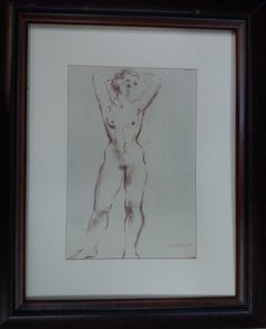 Antoni Costa   Woman. original figurative academician drawing painting