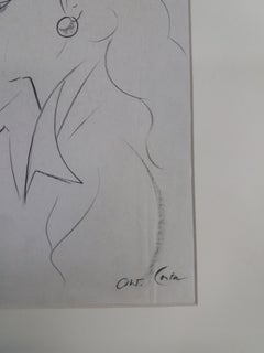 Antoni Costa   Woman. original figurative Academician drawing painting