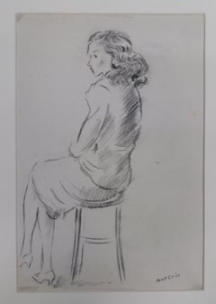 A. Costa  Donna  originale Figurativo Accademico disegno pittura