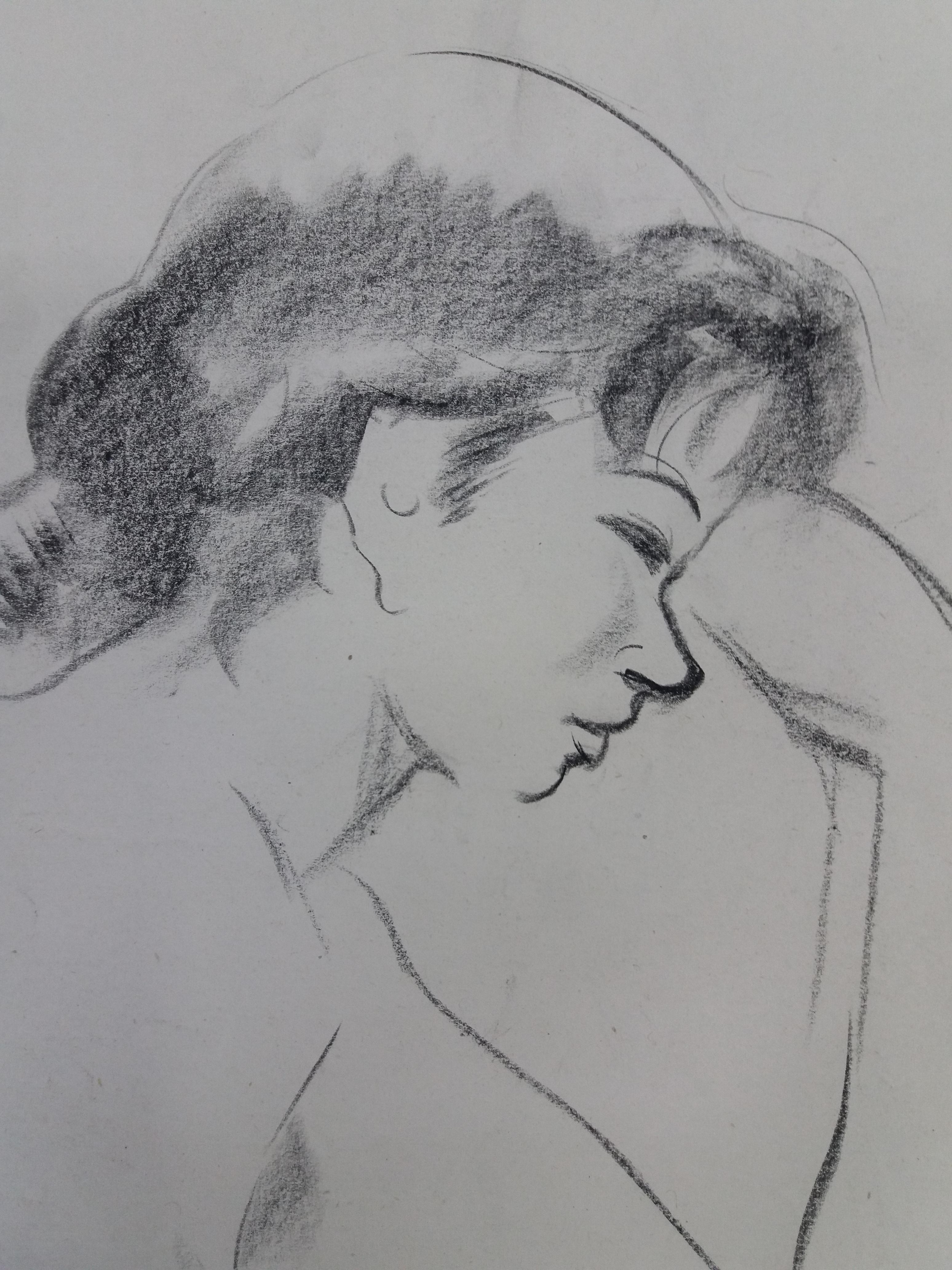  Antoni Costa Woman. original figurative academician drawing painting - Modern Painting by A. Costa