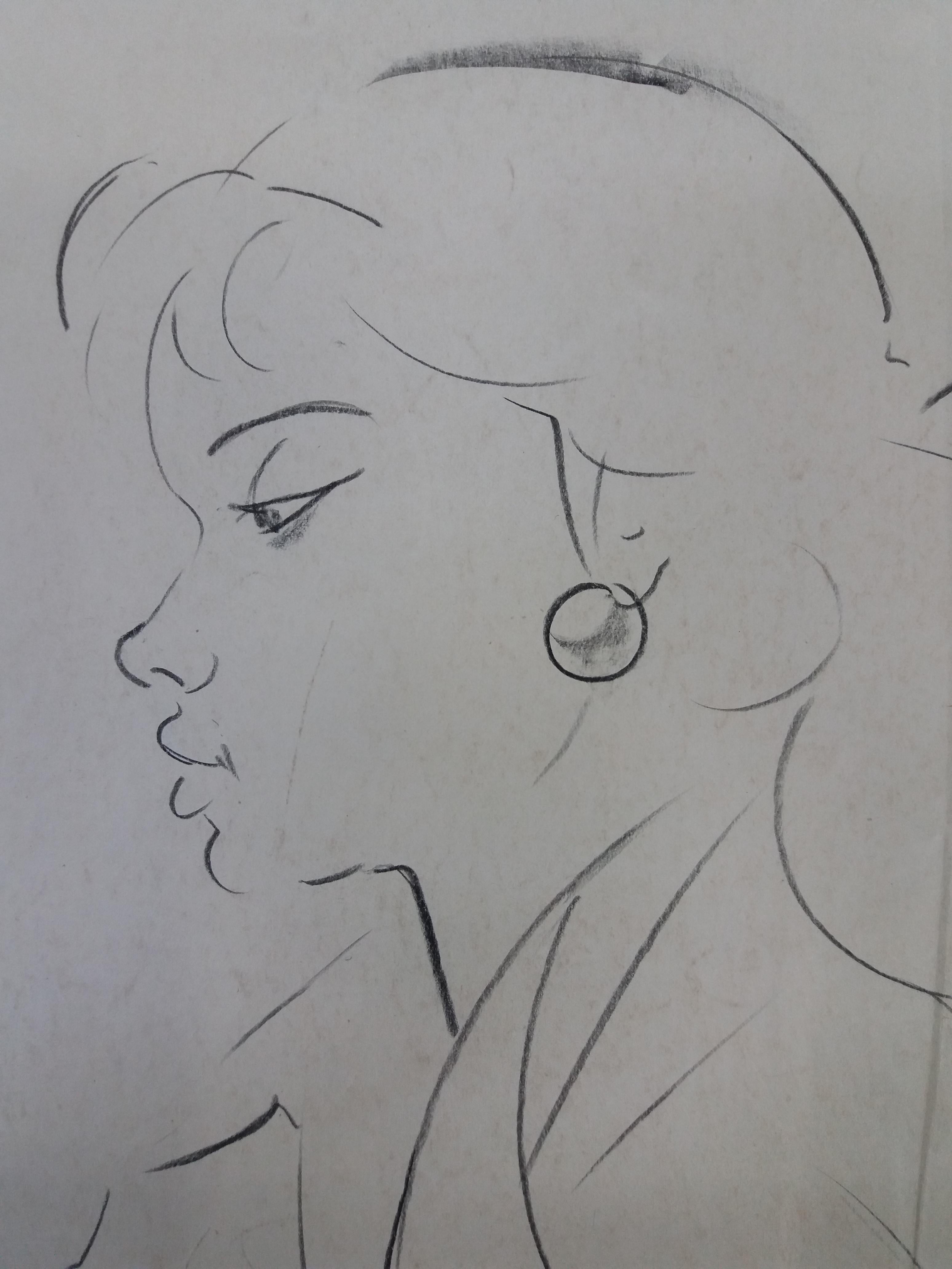 Antoni Costa   Mujer. original figurativo Académico dibujo pintura - Figurative Painting Gris de A. Costa