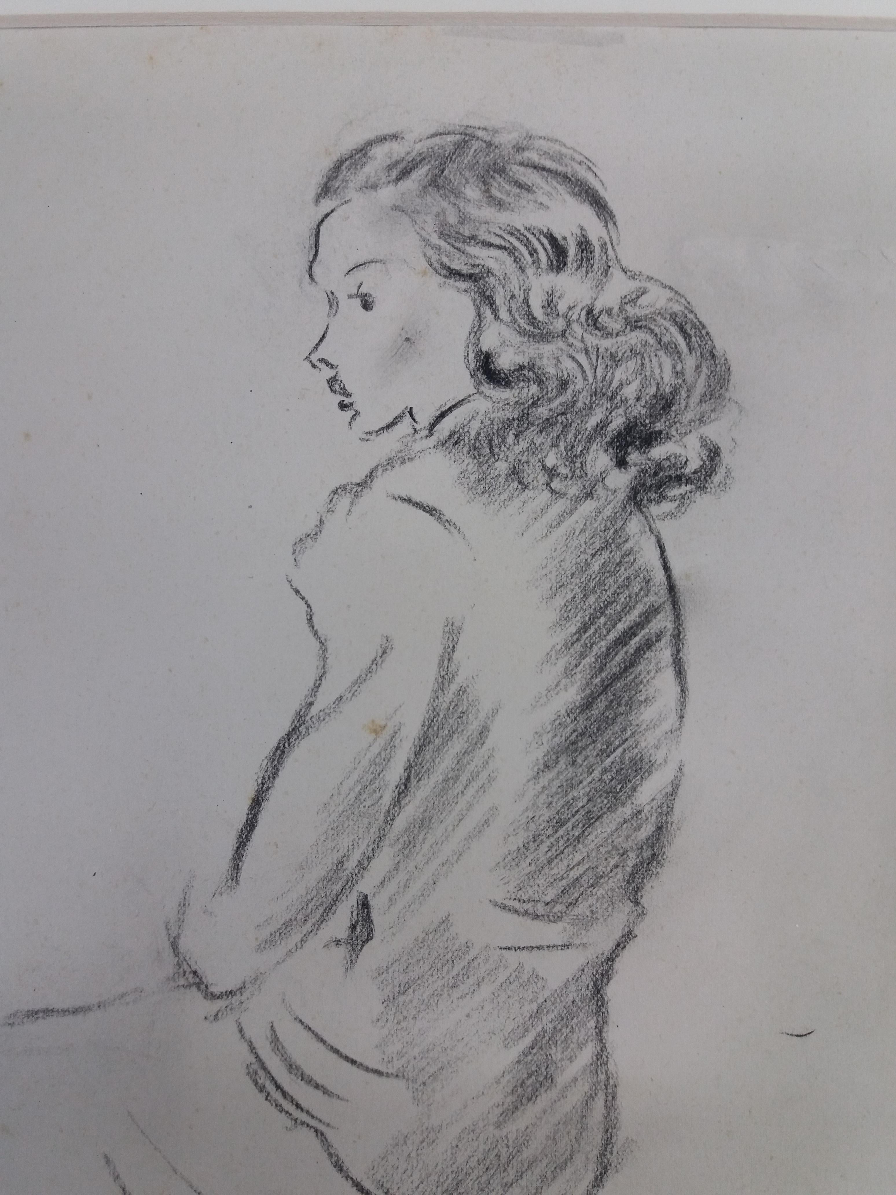  Antoni Costa Woman  original Figurative Academician drawing painting 1