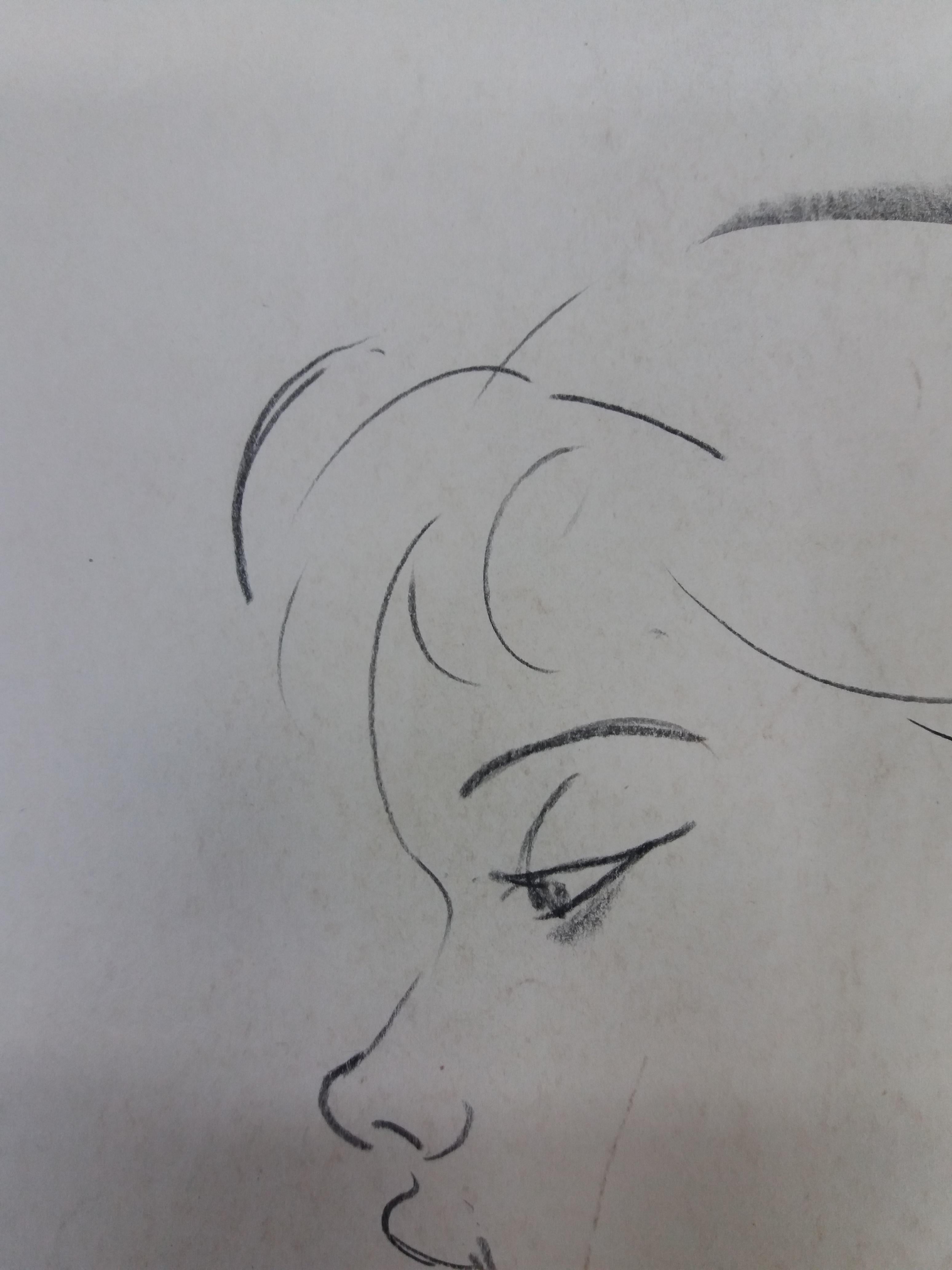 Antoni Costa   original figuratives akademisches Zeichnungsgemälde (Grau), Figurative Painting, von A. Costa