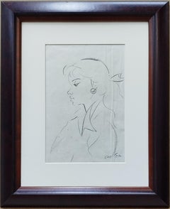 Antoni Costa   Woman. original figurative Academician drawing painting