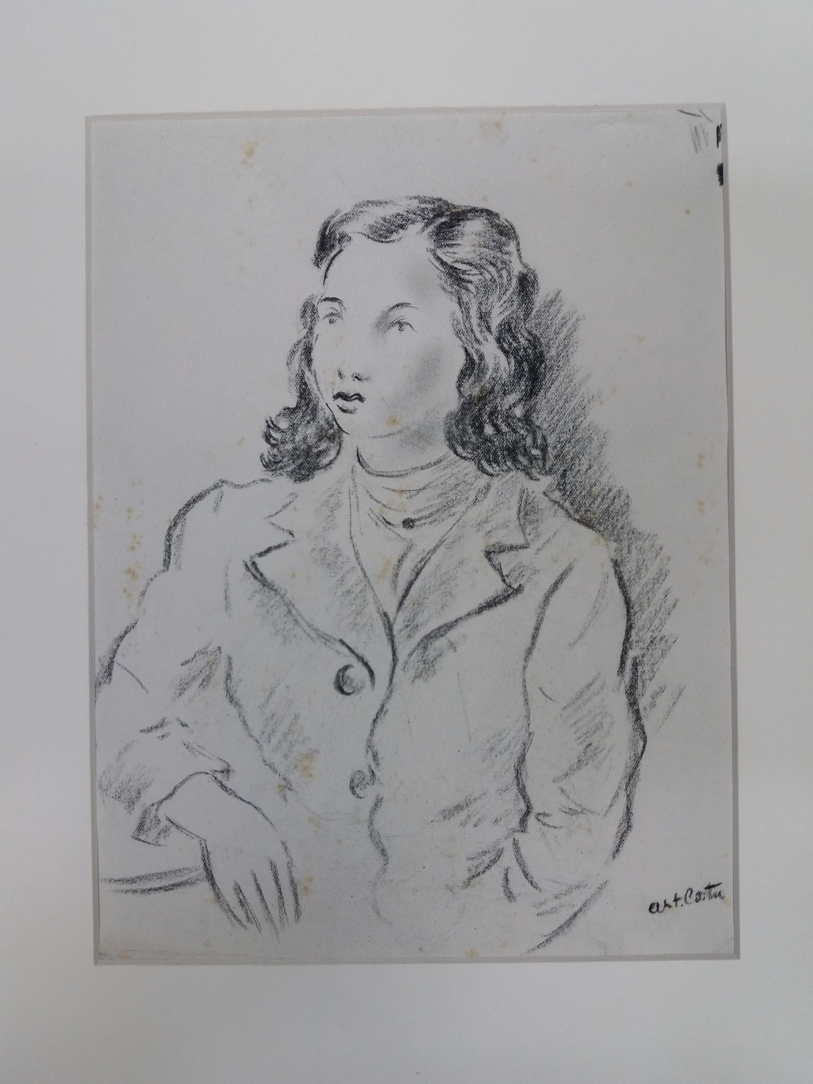 Femme Antoni Costa  original figuratif  dessin peinture - Réalisme Painting par A. Costa