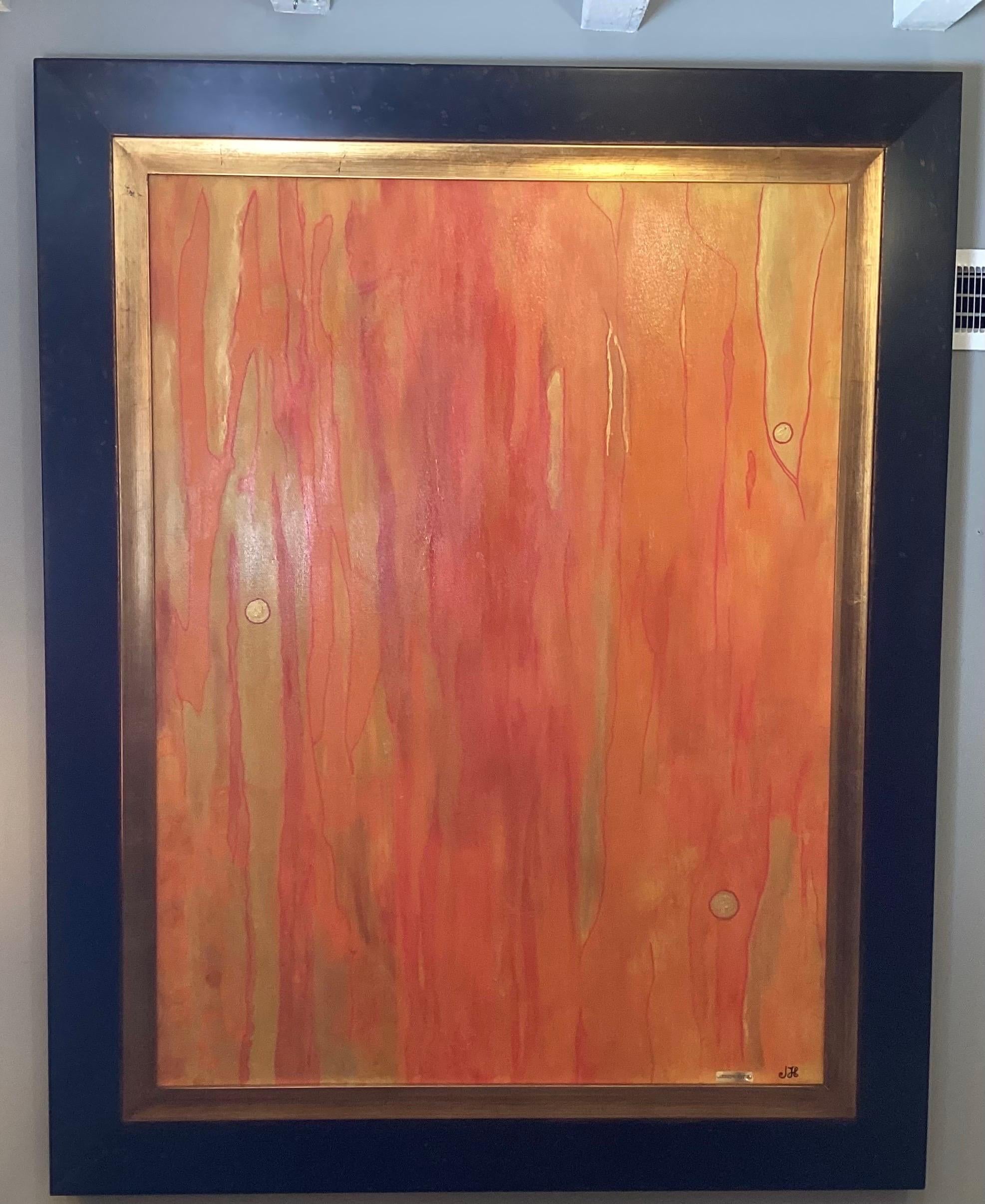 Ein zeitgenössisches Original Ölgemälde auf Leinwand  In ebonisiertem Holzrahmen im Zustand „Hervorragend“ im Angebot in Lambertville, NJ