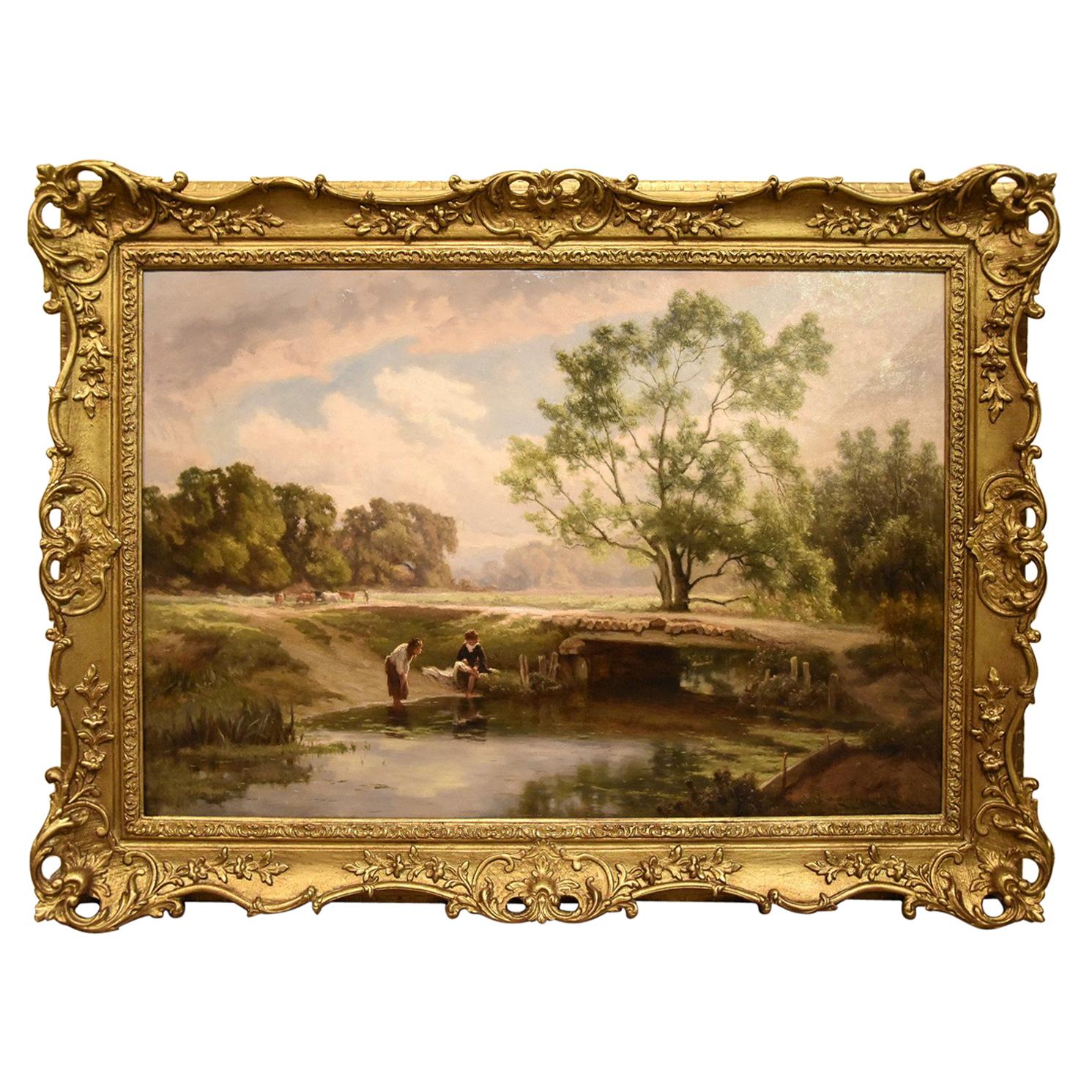 "A Country Footbridge" by Edward Holder For Sale