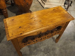 A Country French Beaujolais 6-Bottle Wine Carrier Console Table