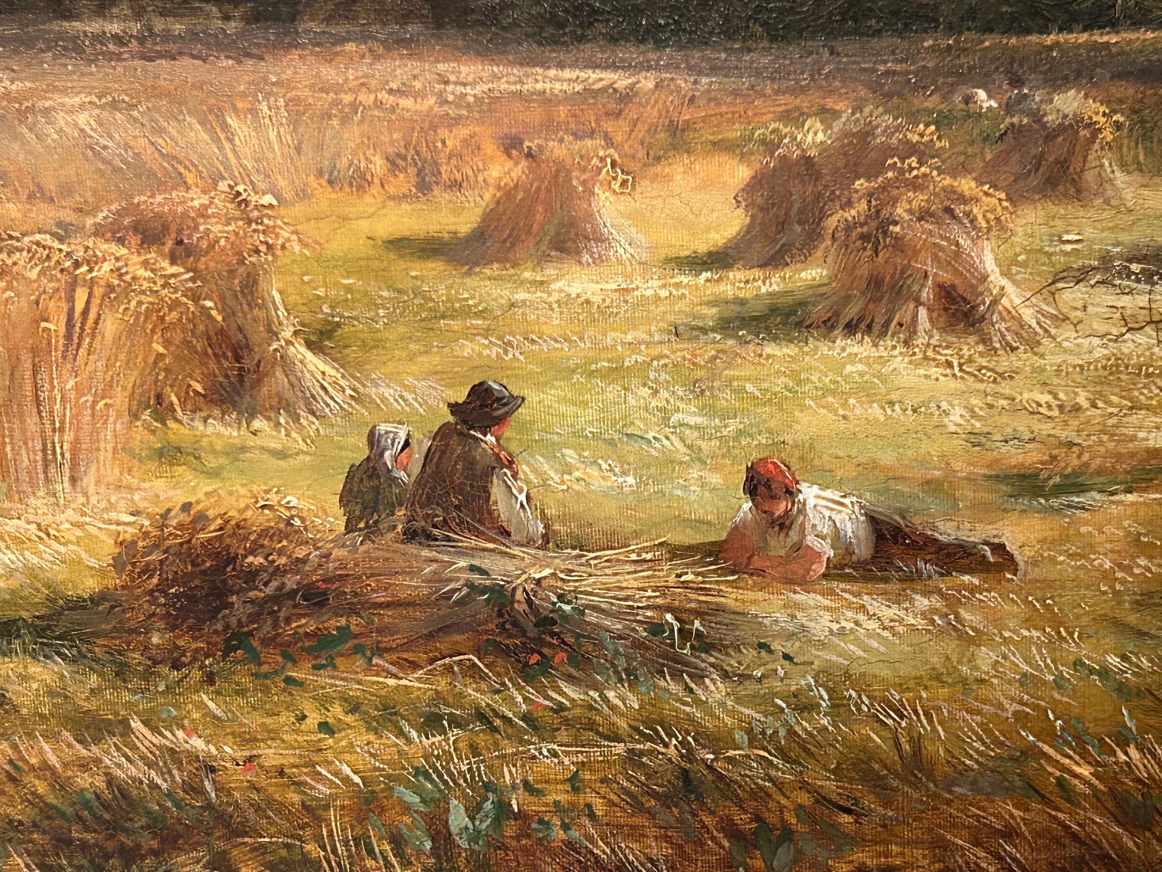 A Country Landscape With Harvesters At Rest, George Turner (1843-1910), British For Sale 4