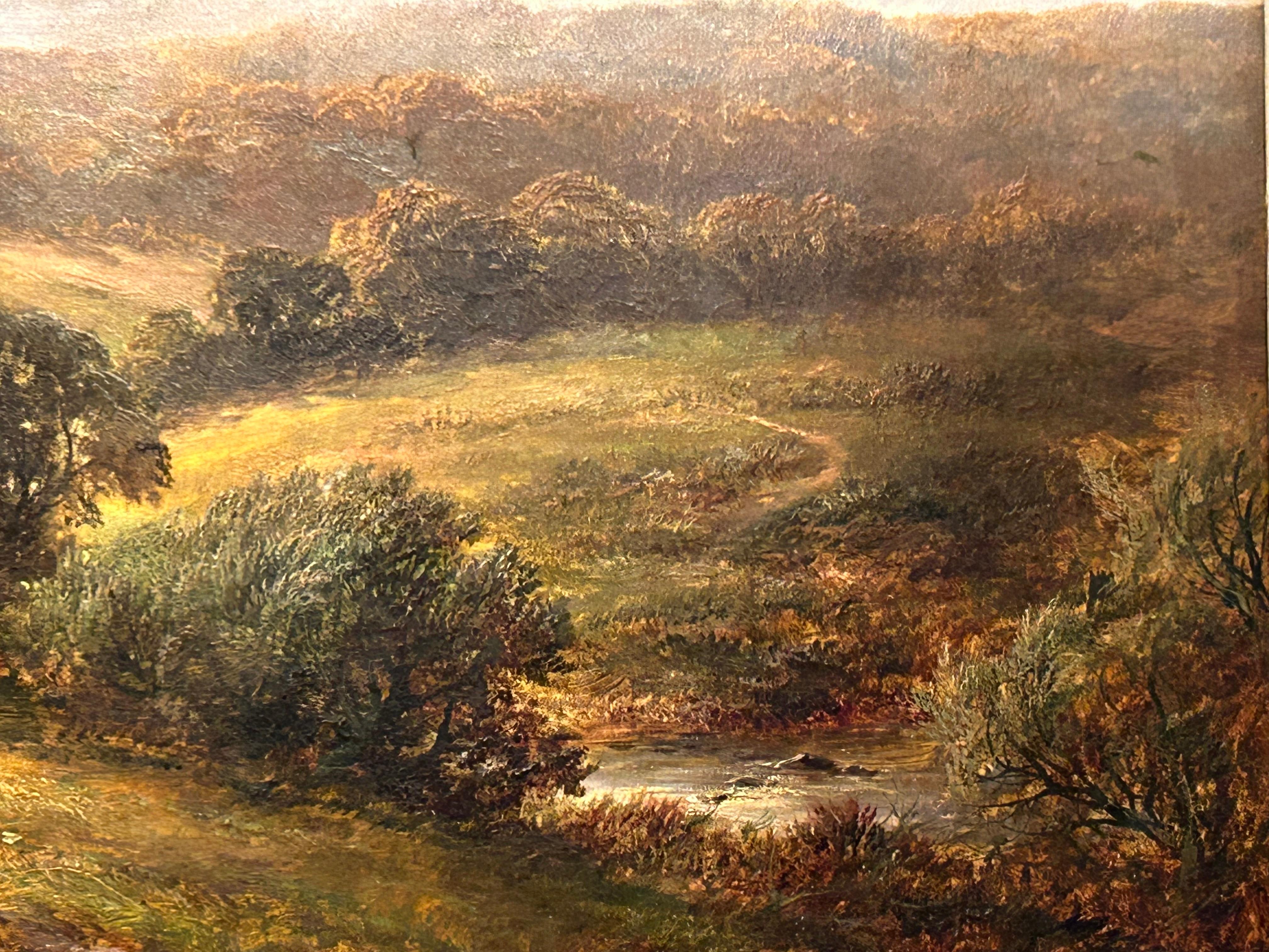 A Country Landscape With Harvesters At Rest, George Turner (1843-1910), British For Sale 6