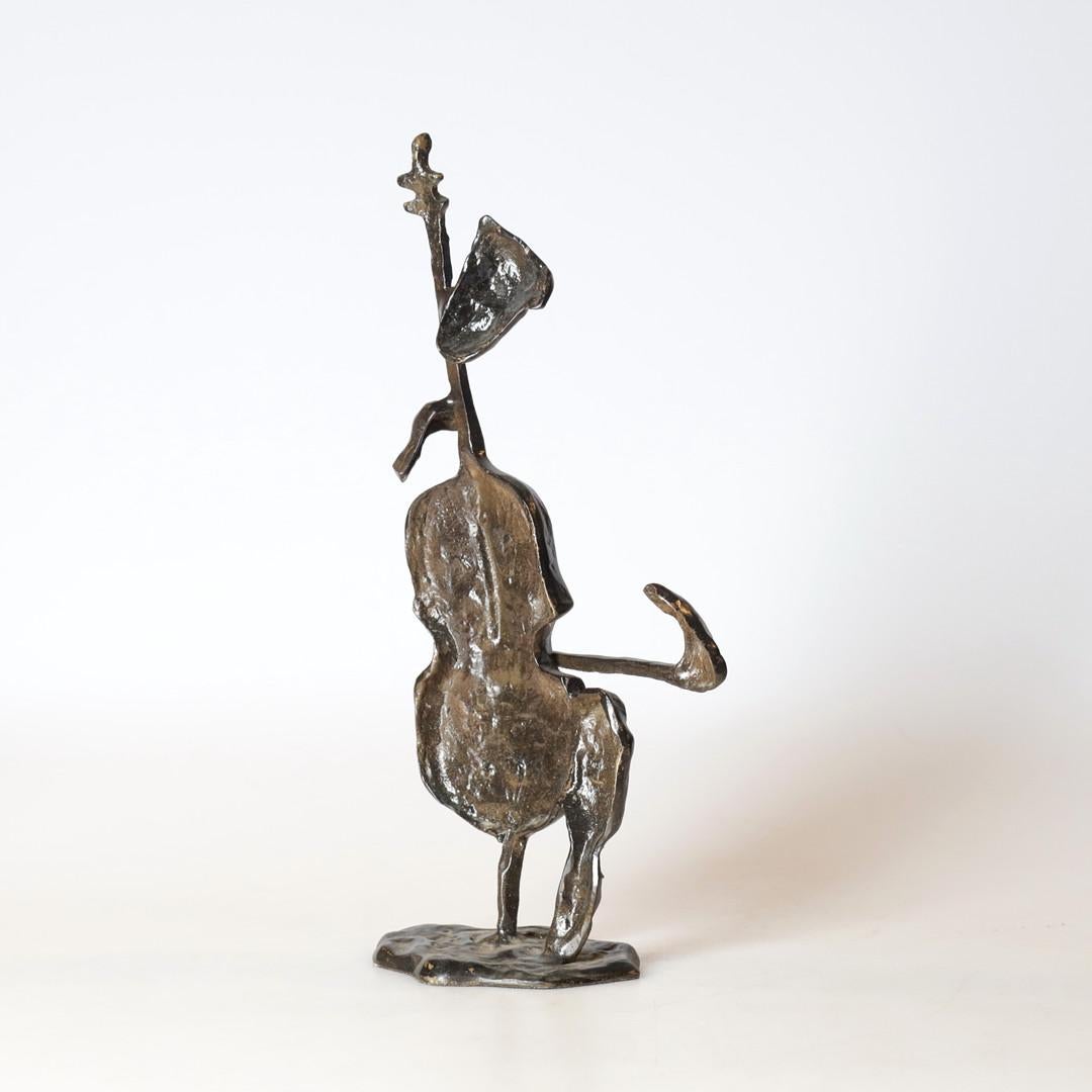 A Couple of Antique Decorative Figurine Two Metal Musician Sculptures Home Decor For Sale 3